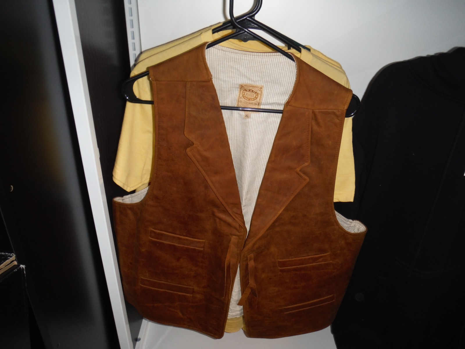 Vintage 90’s Wah Maker Yuma Arizona 🇺🇸 Leather Front Vest True West XL
