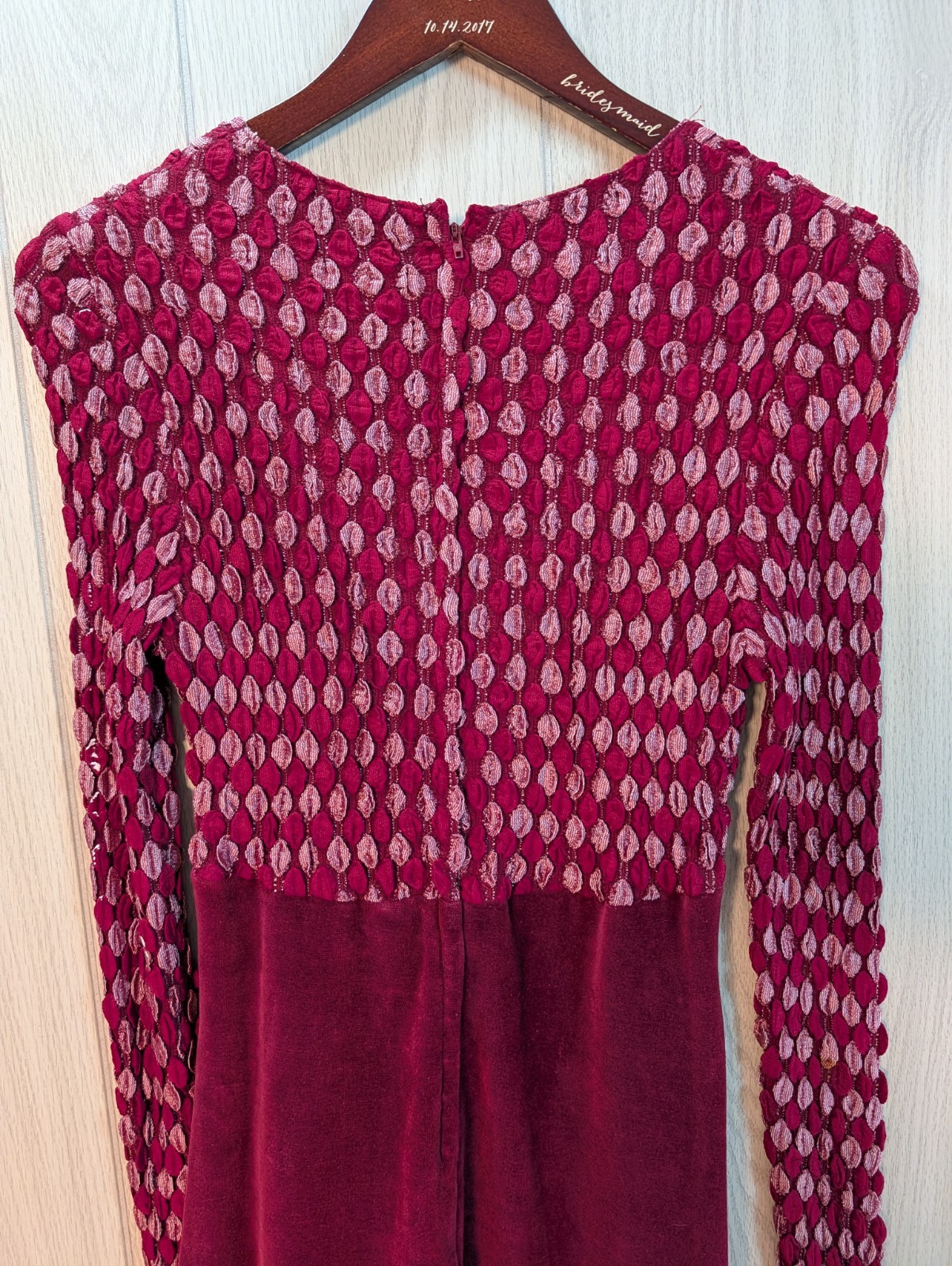 Vintage Flirty 60’s-70’s Arpeja Young Rose Short Velvet Dress W/Design Sz 11