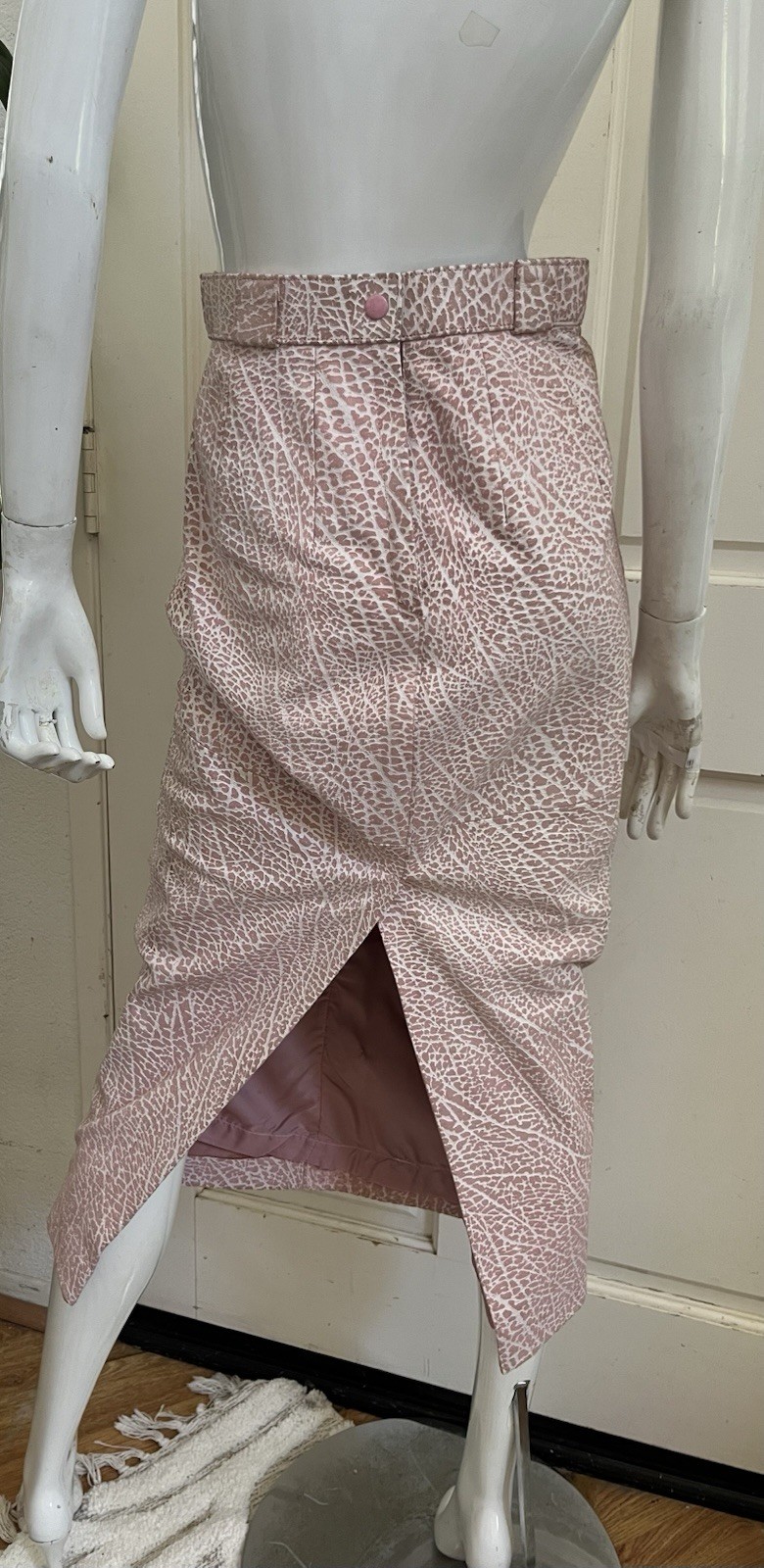 V.S.O.P. COGNAC VINTAGE ’80’s Pink Leather GLAM ROCK Jacket/Skirt Set Sz M 9/10