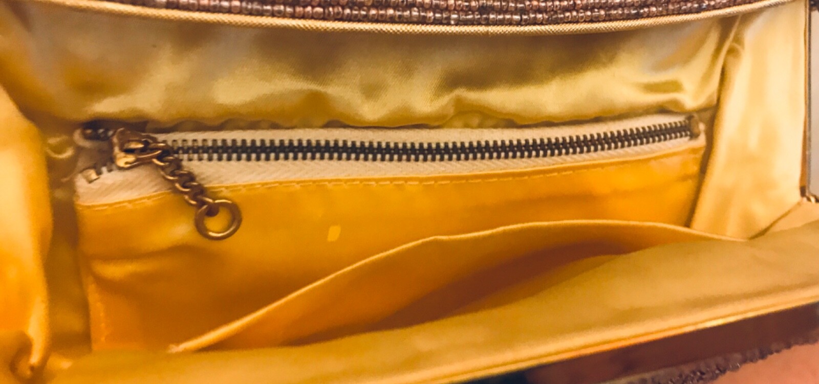Antique Gold Beaded Evening BAG PURSE Formal Special Occasion Quality Handbag