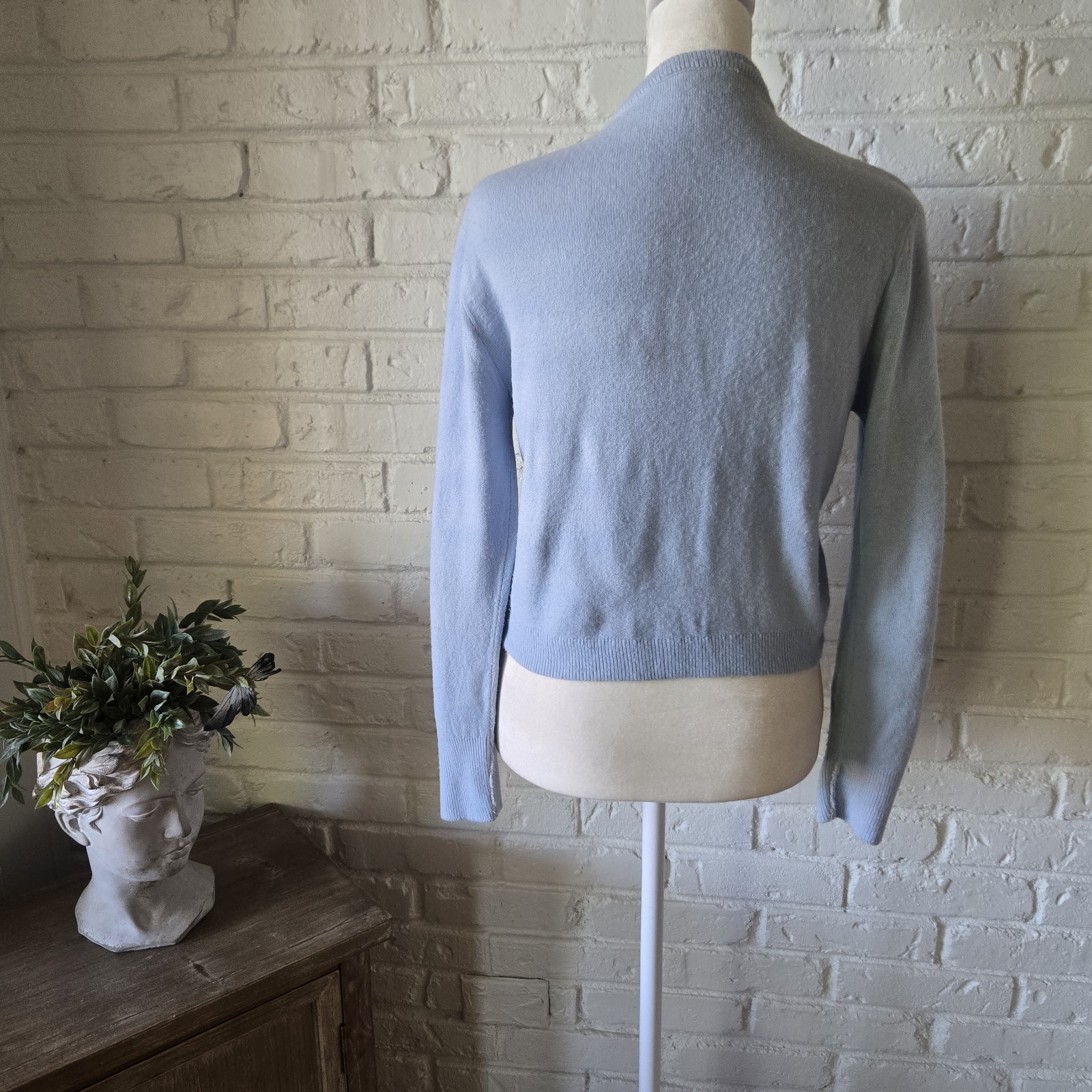 Vtg 50s 60s Pearl Embellished Cotton Cardigan Sweater, S, Union