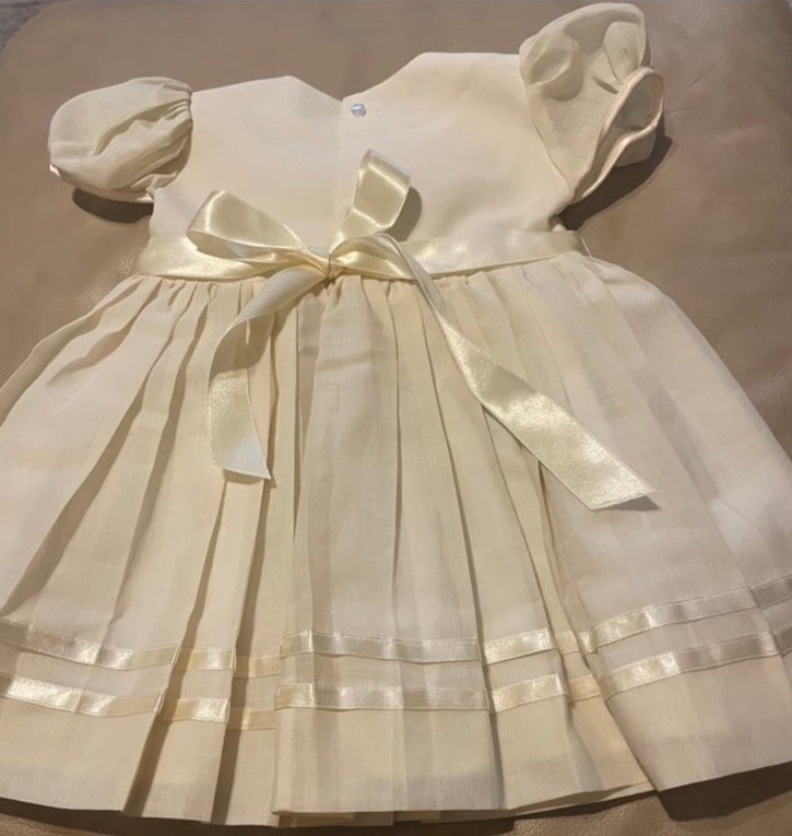 US Vintage 1960s Girls Ivory Lace Dress 24 Months Victorian Special Occasion