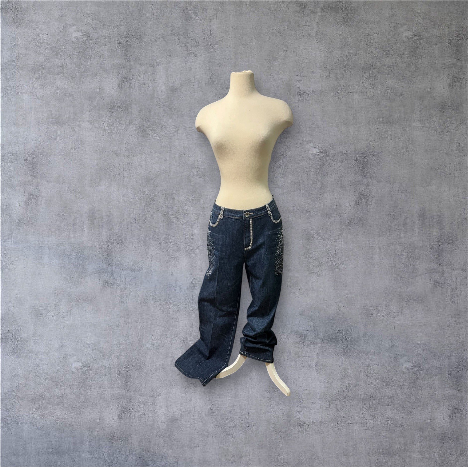 Deadstock NWT Vintage 2000s y2k Impressions Sz 15/16 Mid Rise Dark Wash Jeans