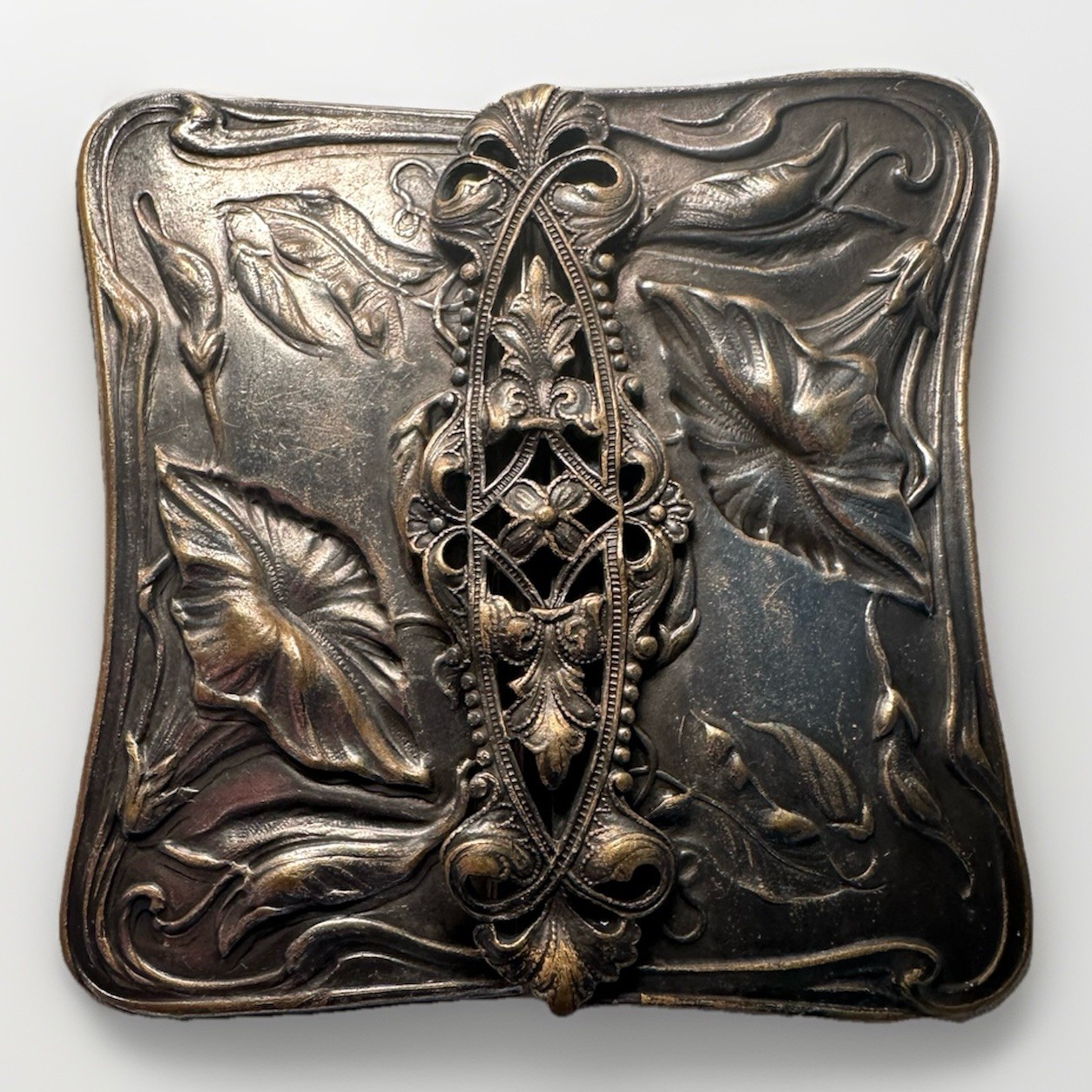 Antique Art nouveau Silverplate Belt Buckle