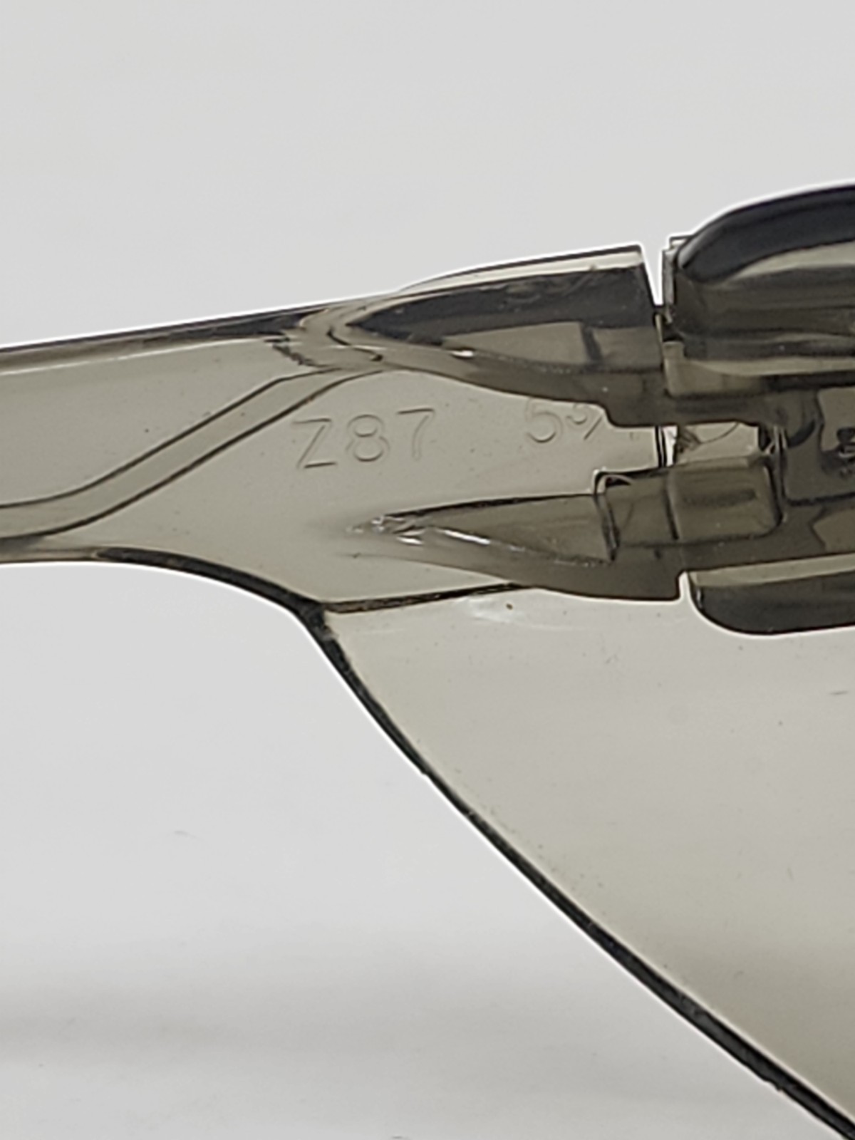 Aerosite Safety Glasses Z87 5 3/4 Side Shields Smoke Frames Clear Lens AO Vtg