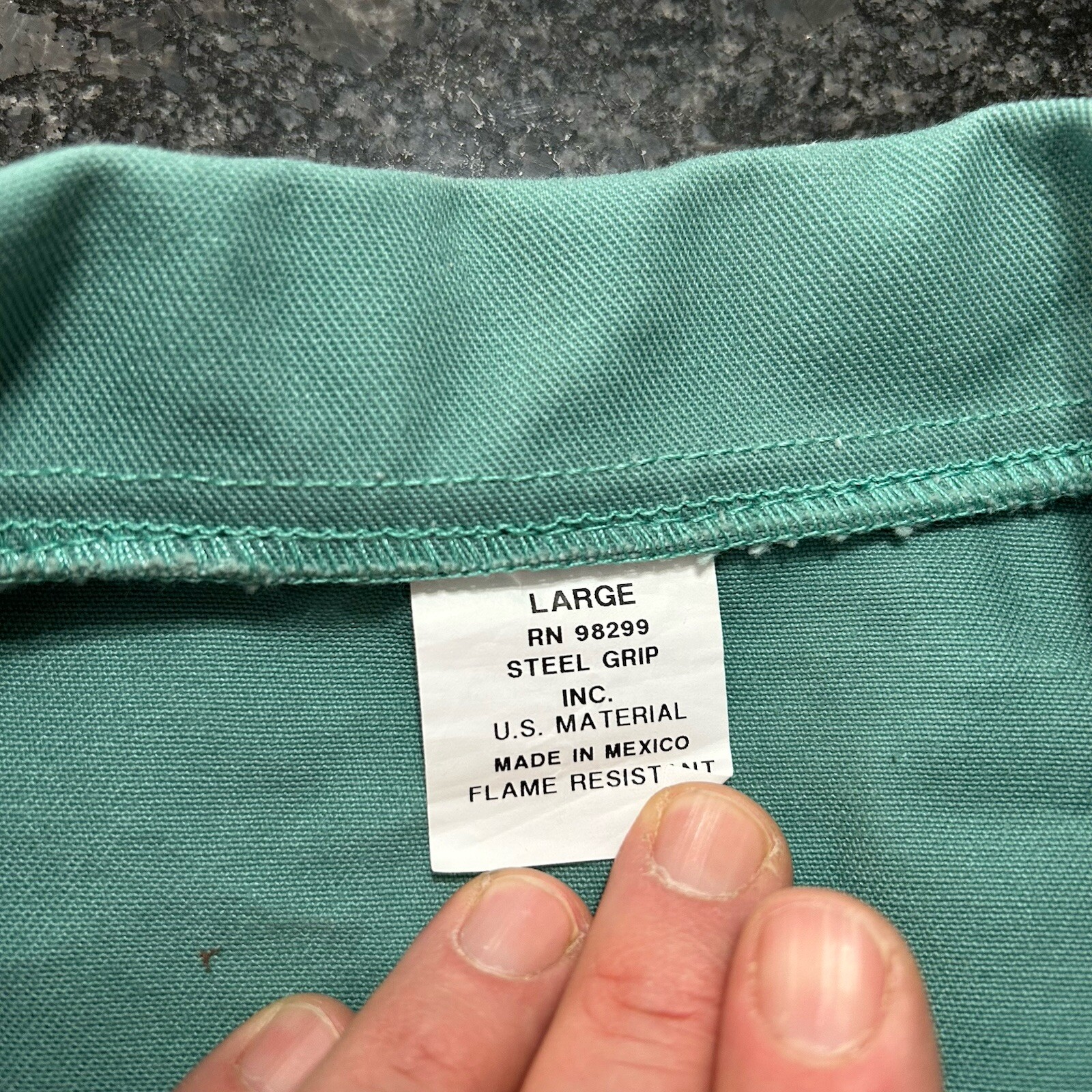Vintage Welder Chore Jacket Men’s Large Drab Green Snap Button Work Wear Worn