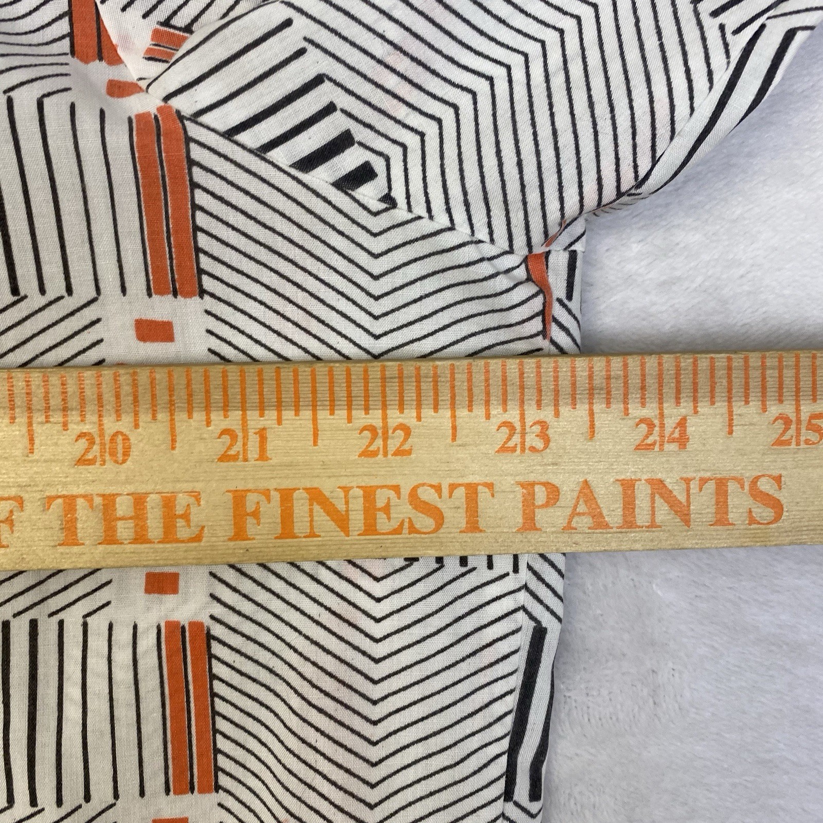 Vintage Stylewise Men’s 15.5 70s geometric print LS button up shirt White