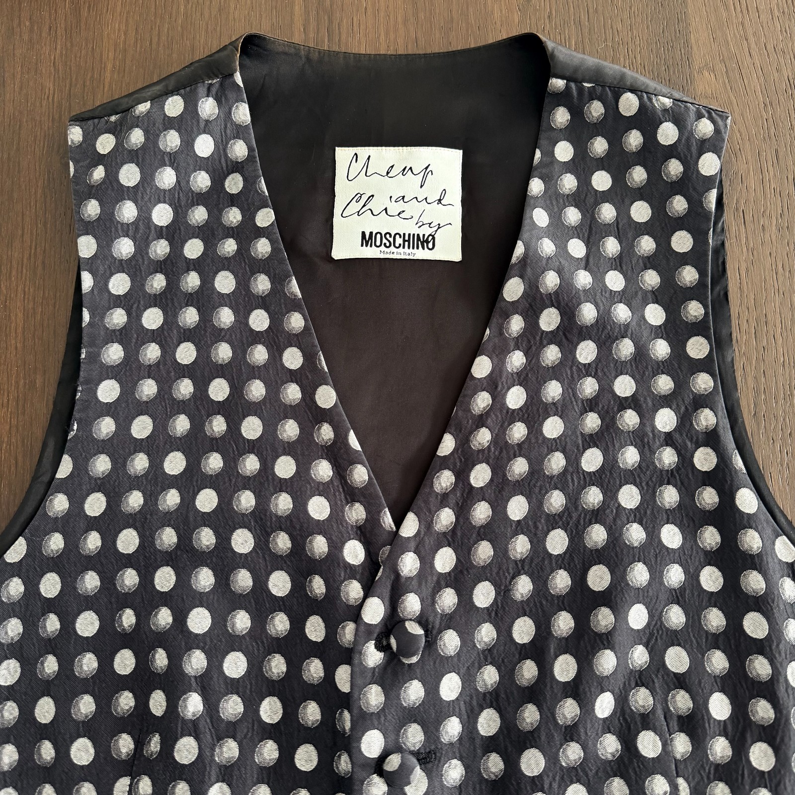 MOSCHINO CHEAP and CHIC silk vest Moon phases size 50 from 1990s
