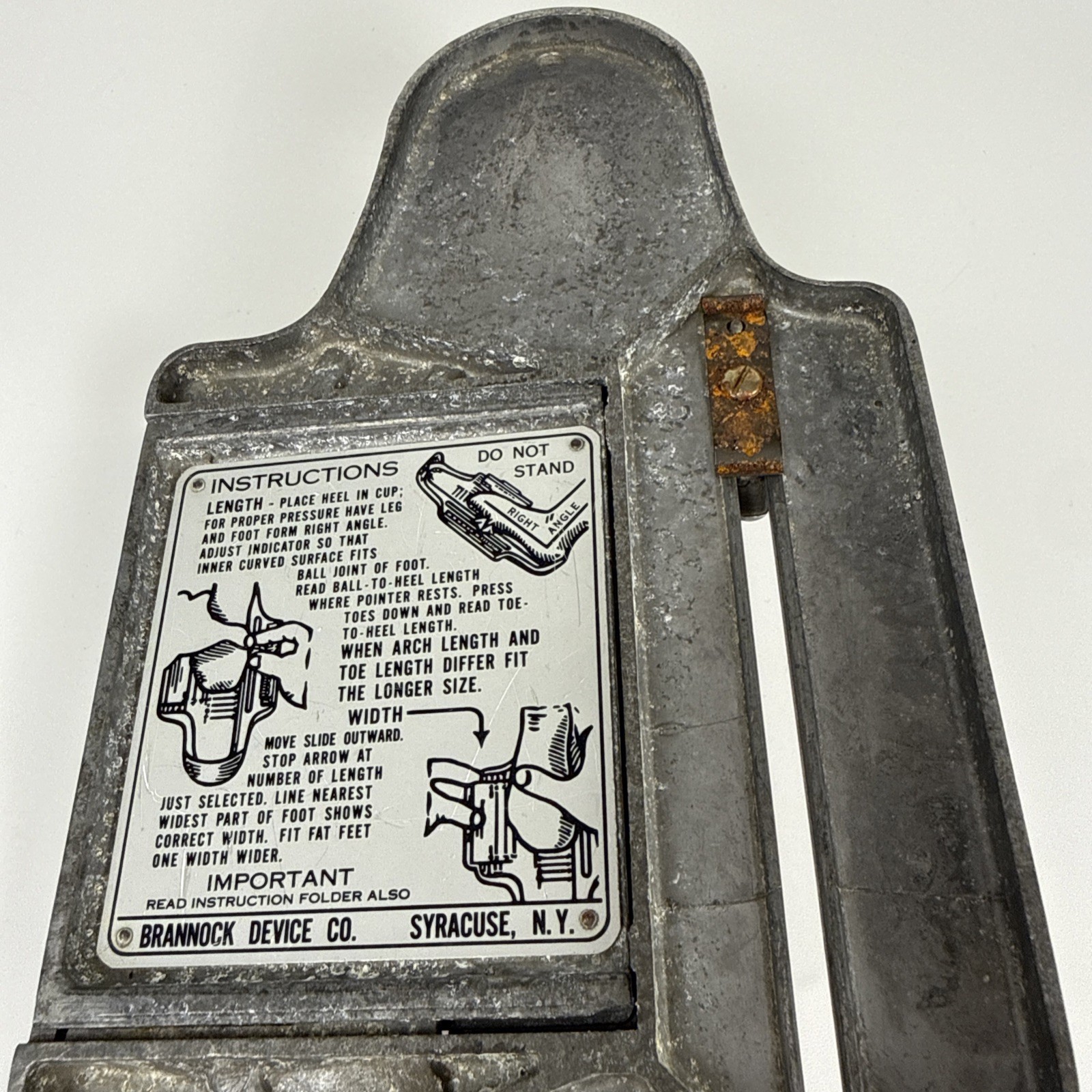 Vintage Dr Posner Shoes Brannock Device Shoe Sizer Metal Measure Scale Red