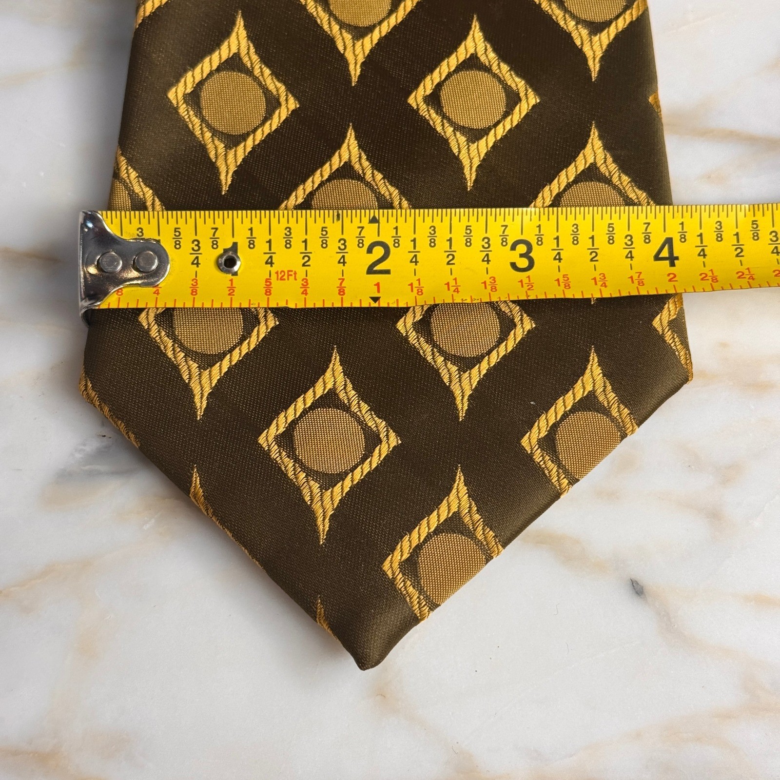 Viking Necktie Mens OS Green Excellent Vintage 60s Atomic Eyes Geometric Canada