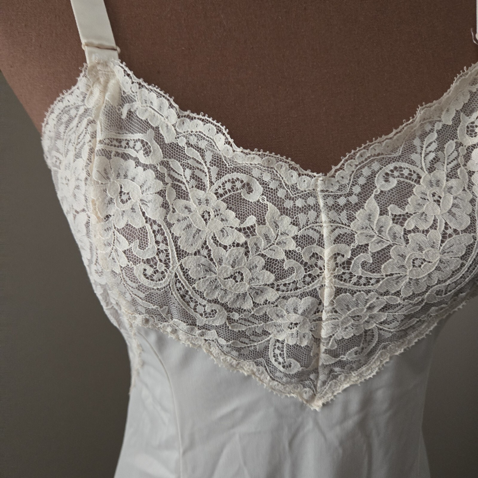 Wondermaid Slip Dress Lingerie Lacy Ivory Non Cling Sz 36 Union Made