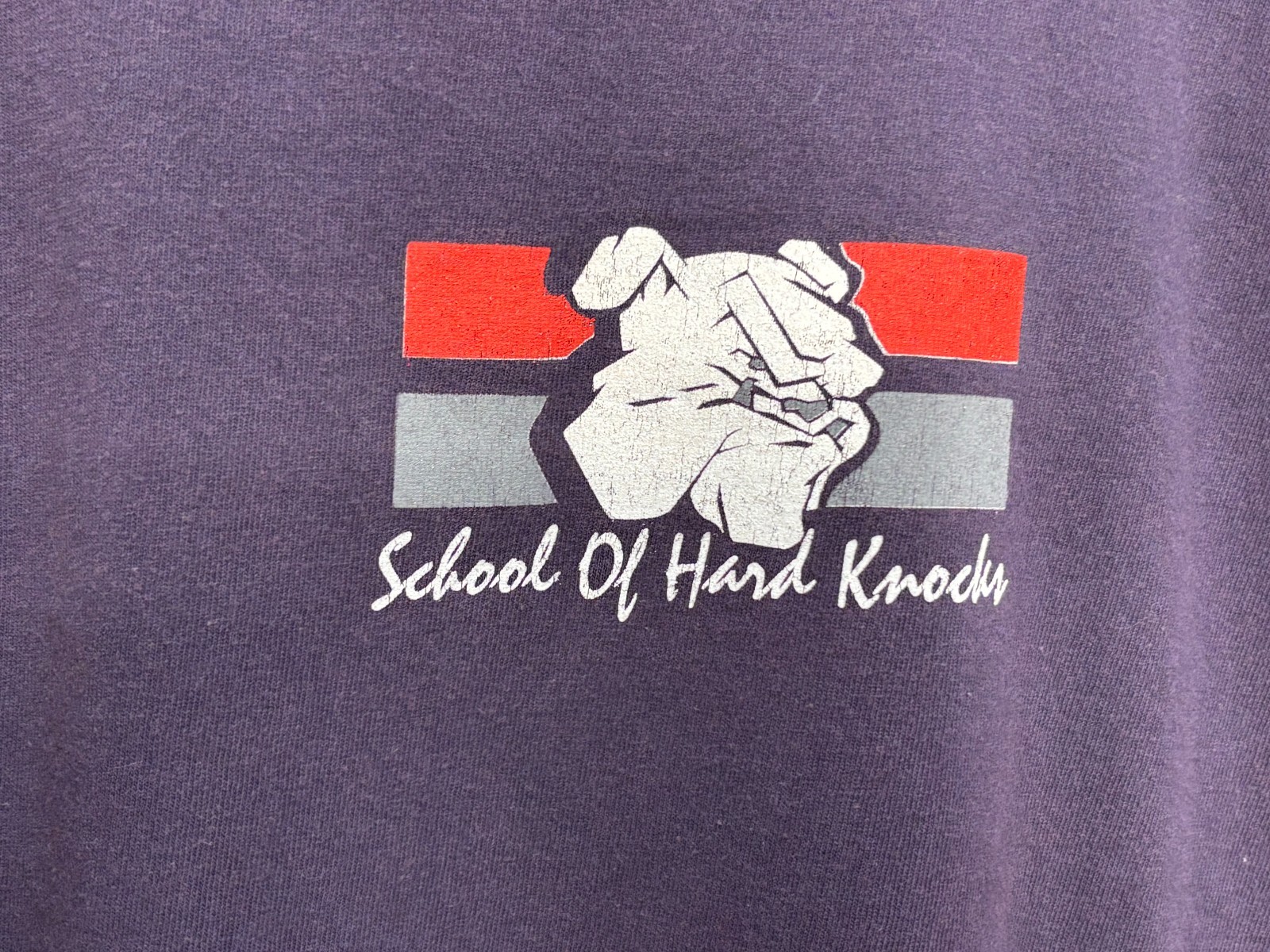 School Of Hard Knocks Shirt Men’s Navy Blue Graphic Cotton Large Gildan Vintage