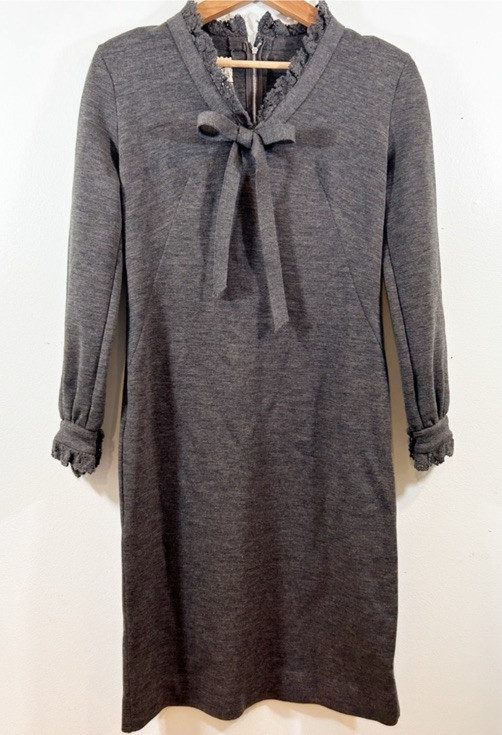 VTG 1960’s Jonathan Logan Grey Ladies Day Dress Business Casual Crotched Size 8