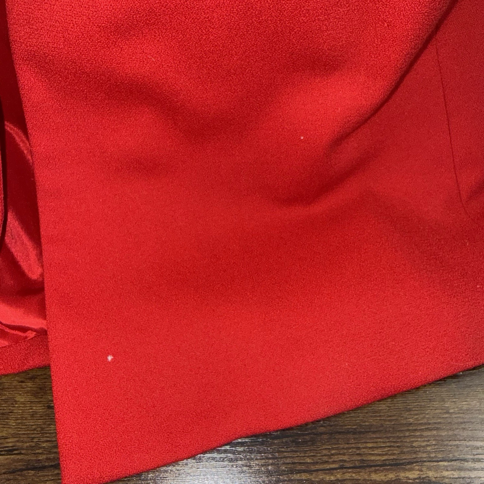 VTG Oleg Cassini Studio Red Wool Coat Dress Sz 12 Black Velvet Trim **See Pics**