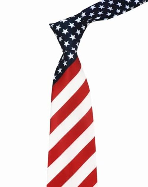 3.15″(8cm) Fashion Striped Ties Mens Plaid Flower One Size Red Blue White Flag