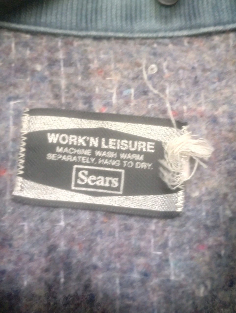 VINTAGE Sears Work N Leisure Denim Jacket SZ L Blanket Lined Chore Jacket