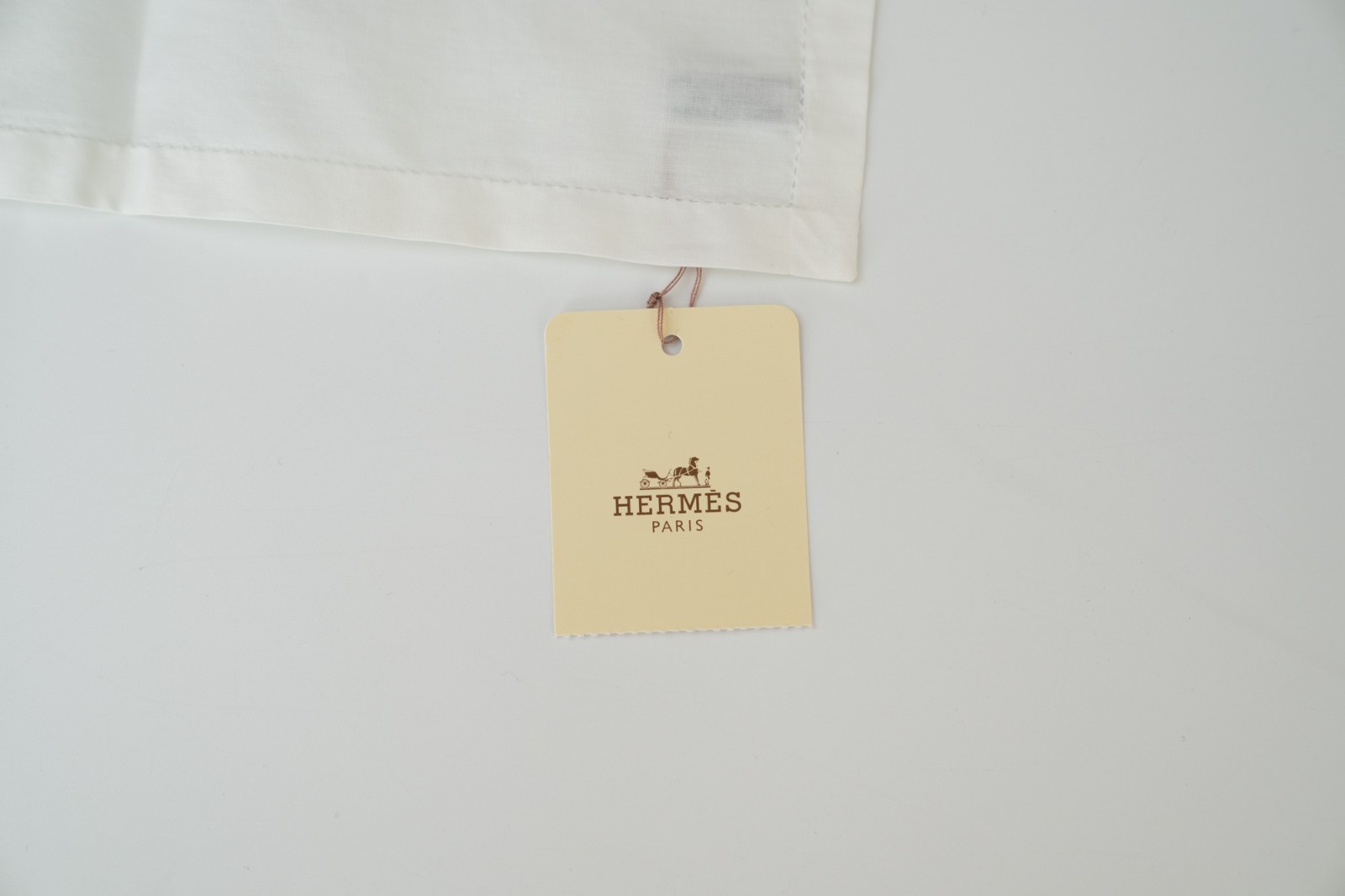 Hermès Handkerchief — White Cotton with H Logo — 45 × 45 cm — New with Box & Tag