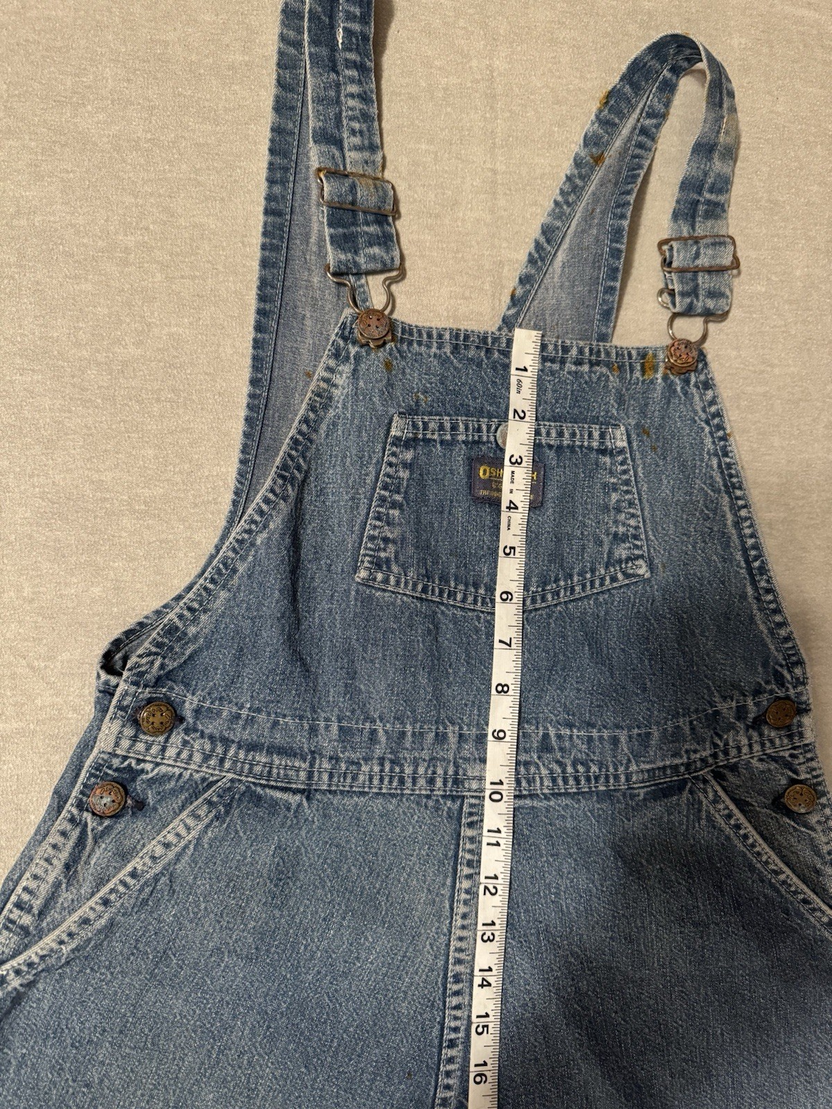 Vintage USA OshKosh B’Gosh Vestbak Denim Overalls Jumper Dress Small Grunge 90s