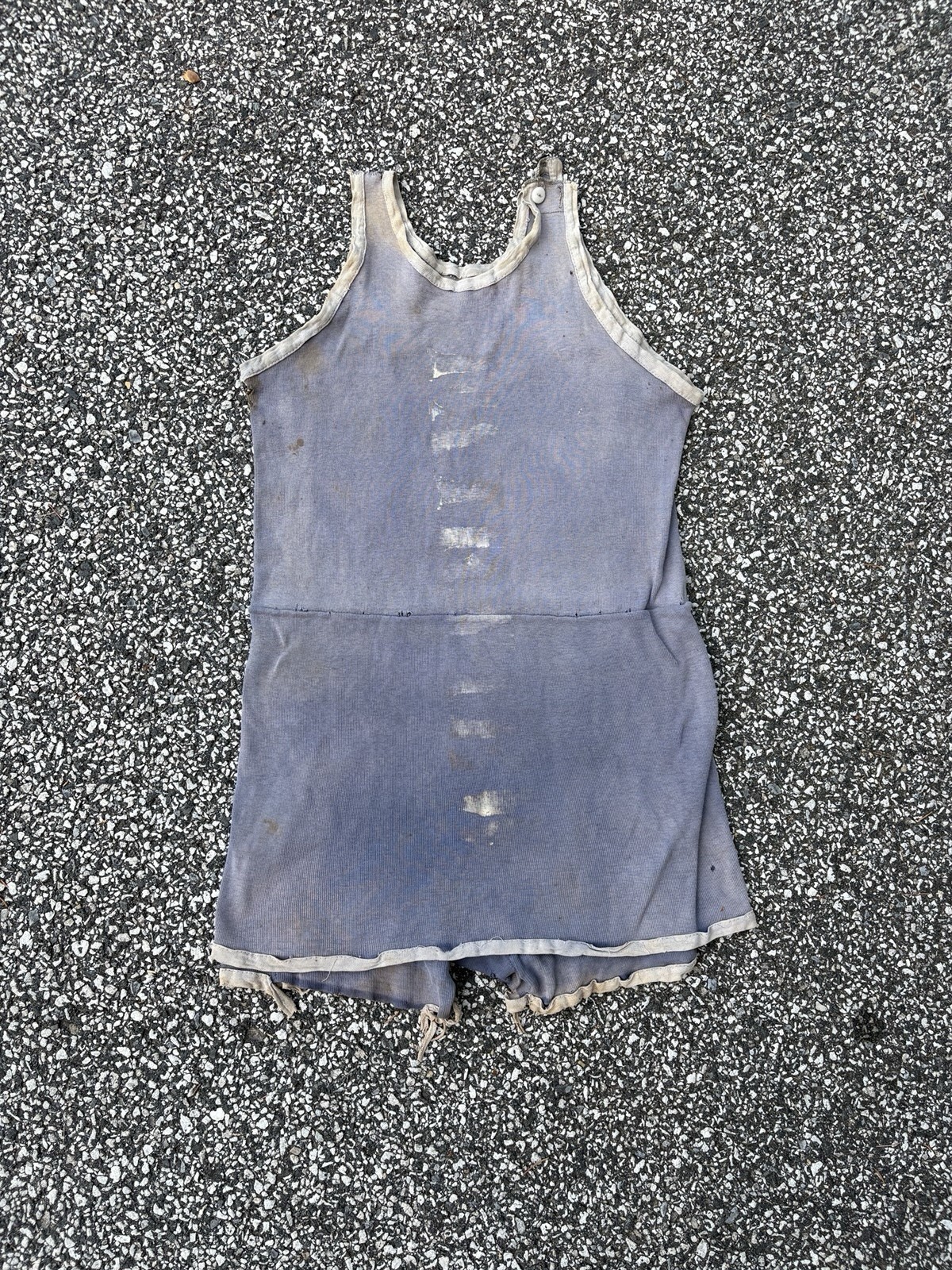 As-is Study Antique Stenciled “rental” Swimsuit 20s 30s Cotton Blend?
