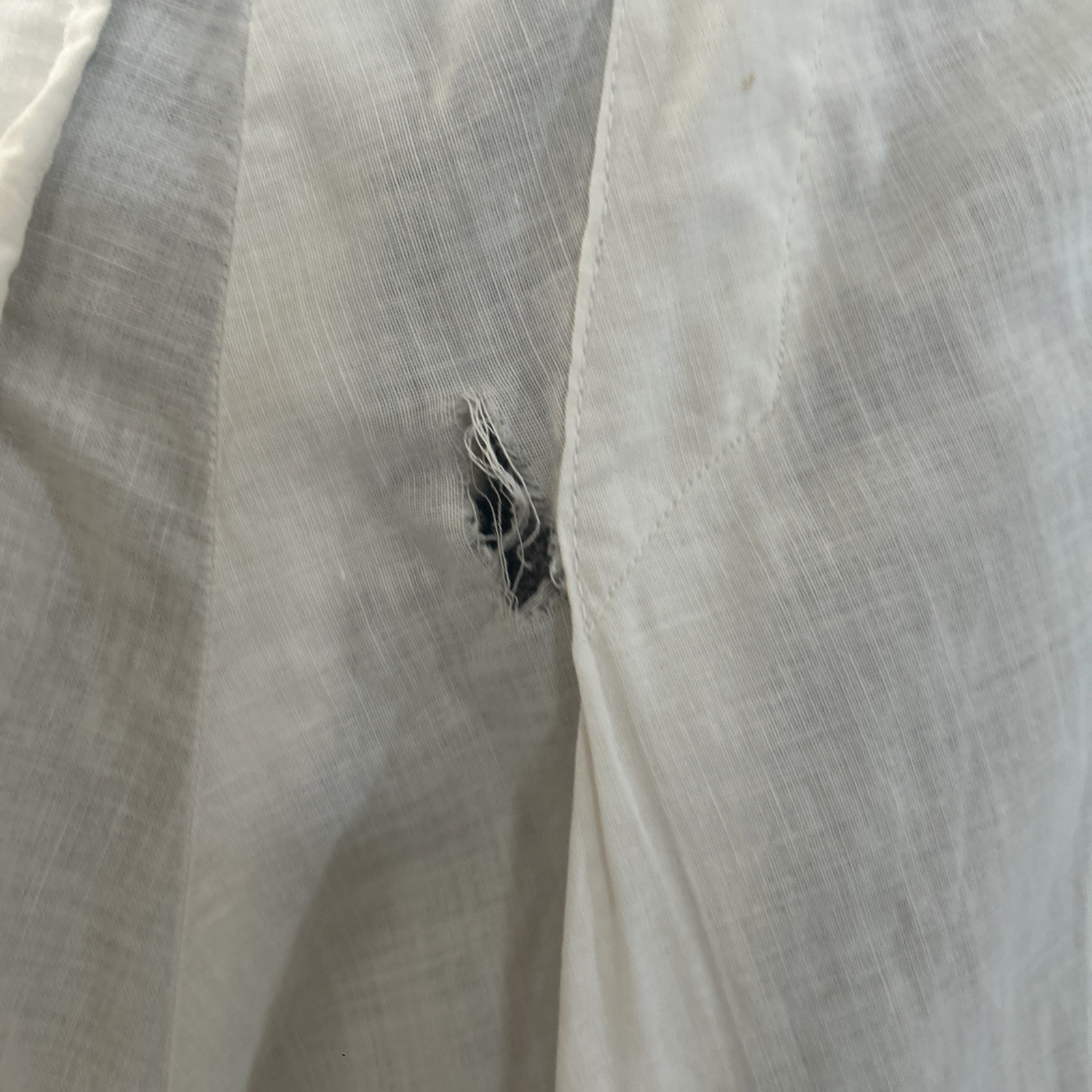 Antique Off White Petticoat With Scalloped Hem Needs Repair