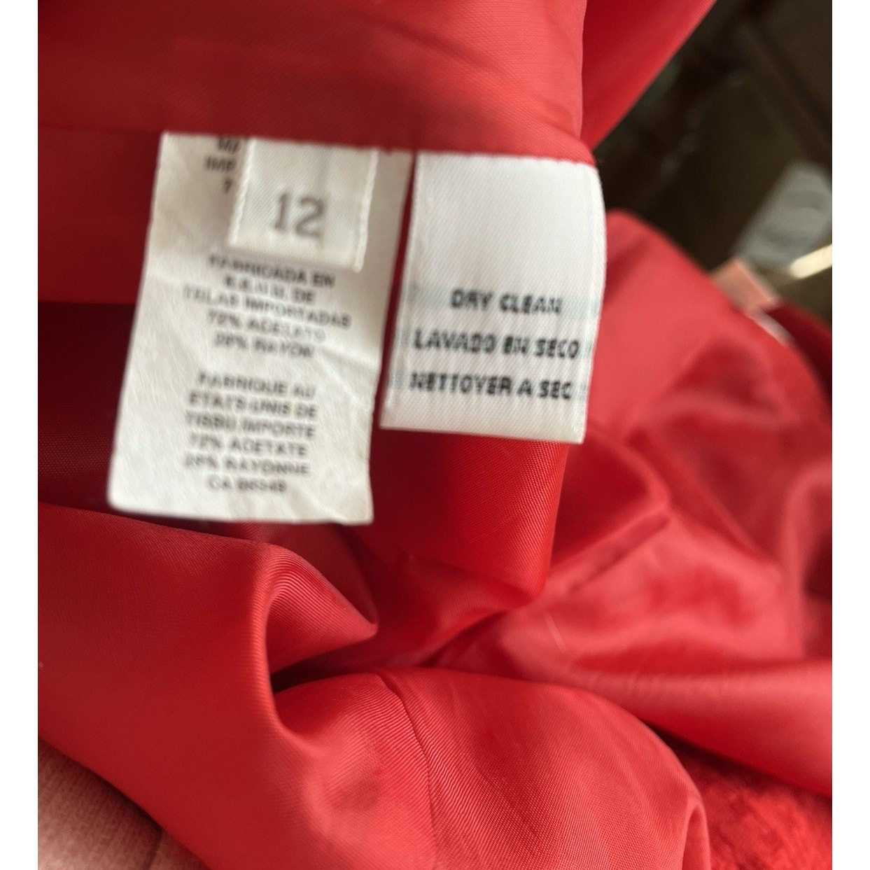 Vintage Christian Dior Y2k Red Double Breasted Skirt Suit Set Size 12