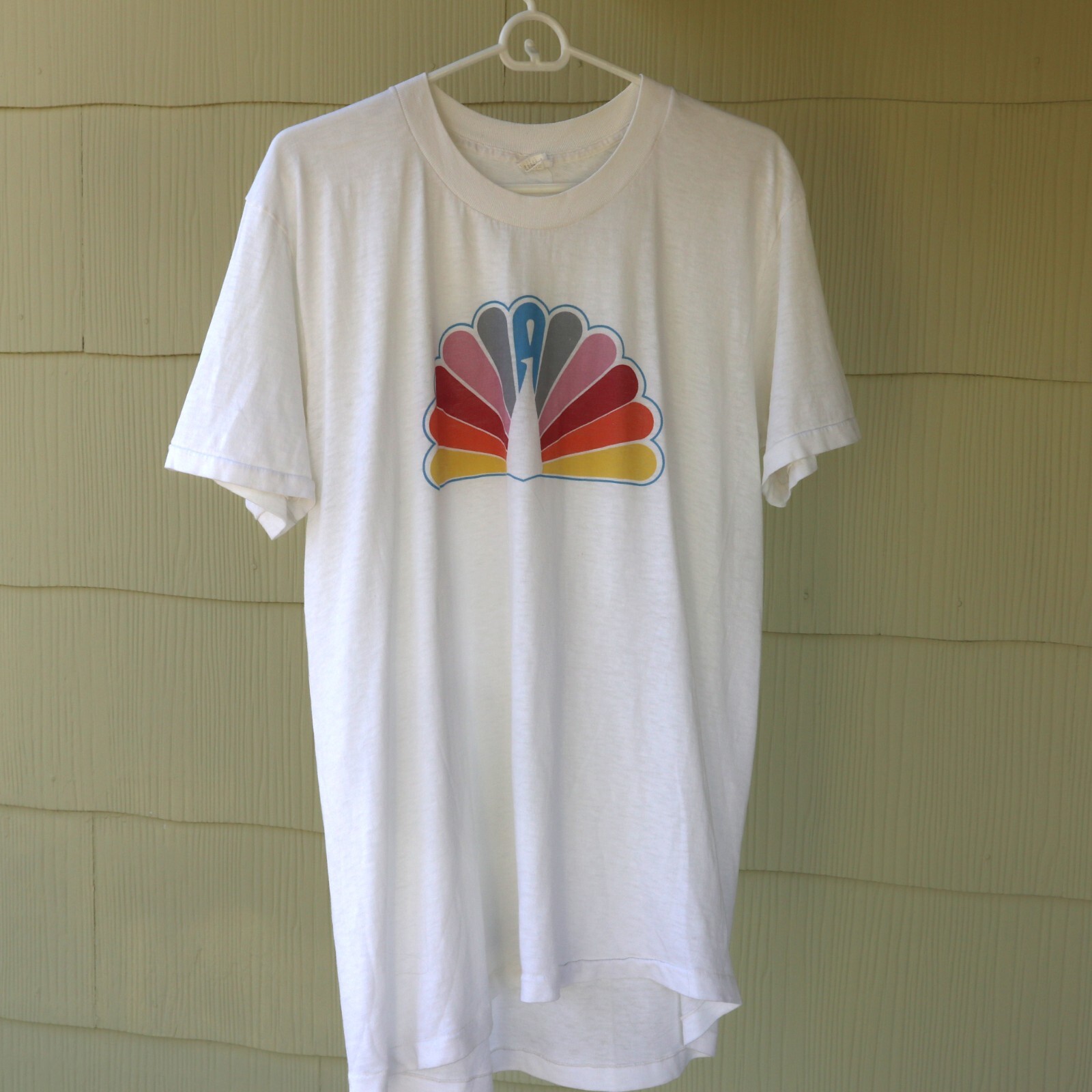 Vintage NBC Peacock Mens Short Sleeve T-Shirt 19.5 In Armpit