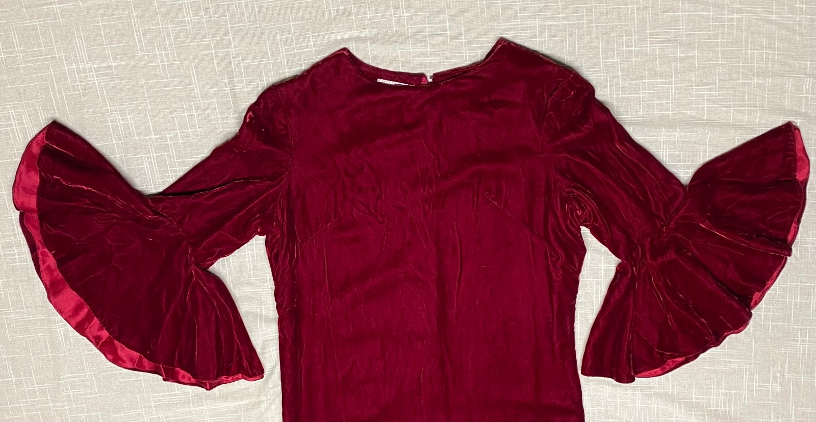 Vintage Velvet Dress 60s Maxi Handmade Red Burgundy Gothic Witchy Mod Glam 1960s
