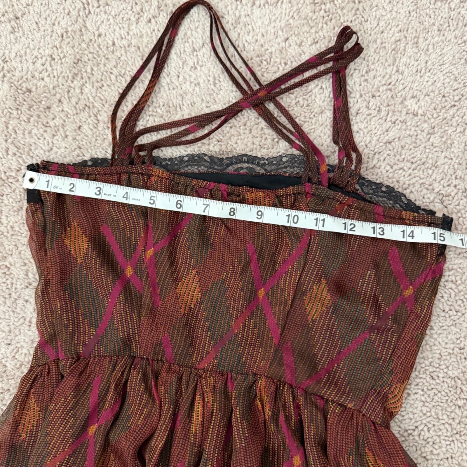 VINTAGE Y2K Silk Mini Dress Babydoll Lace Academia Homecoming HOCO Size XS S