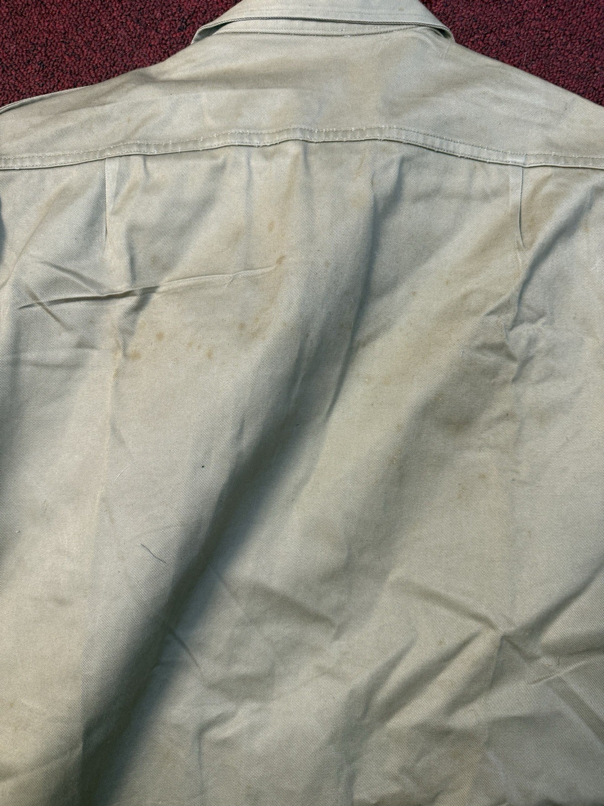Vintage 60s US Army Military Khaki Uniform Shirt Size Large (MGJun363)