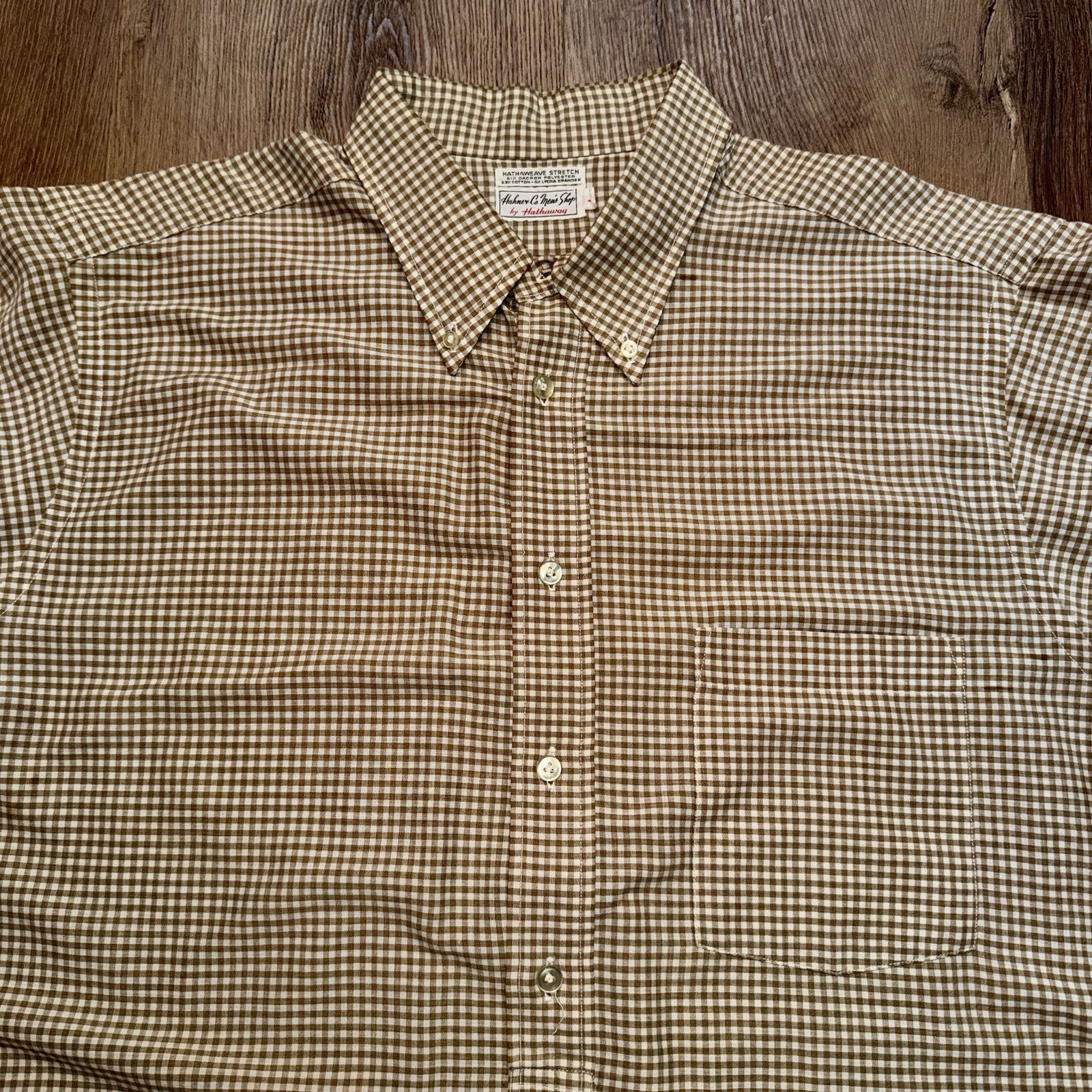 Vtg 50s 60s Hathaway Shirt Mens Hathaweave Stretch Tunic Pullover MCM Mod Large
