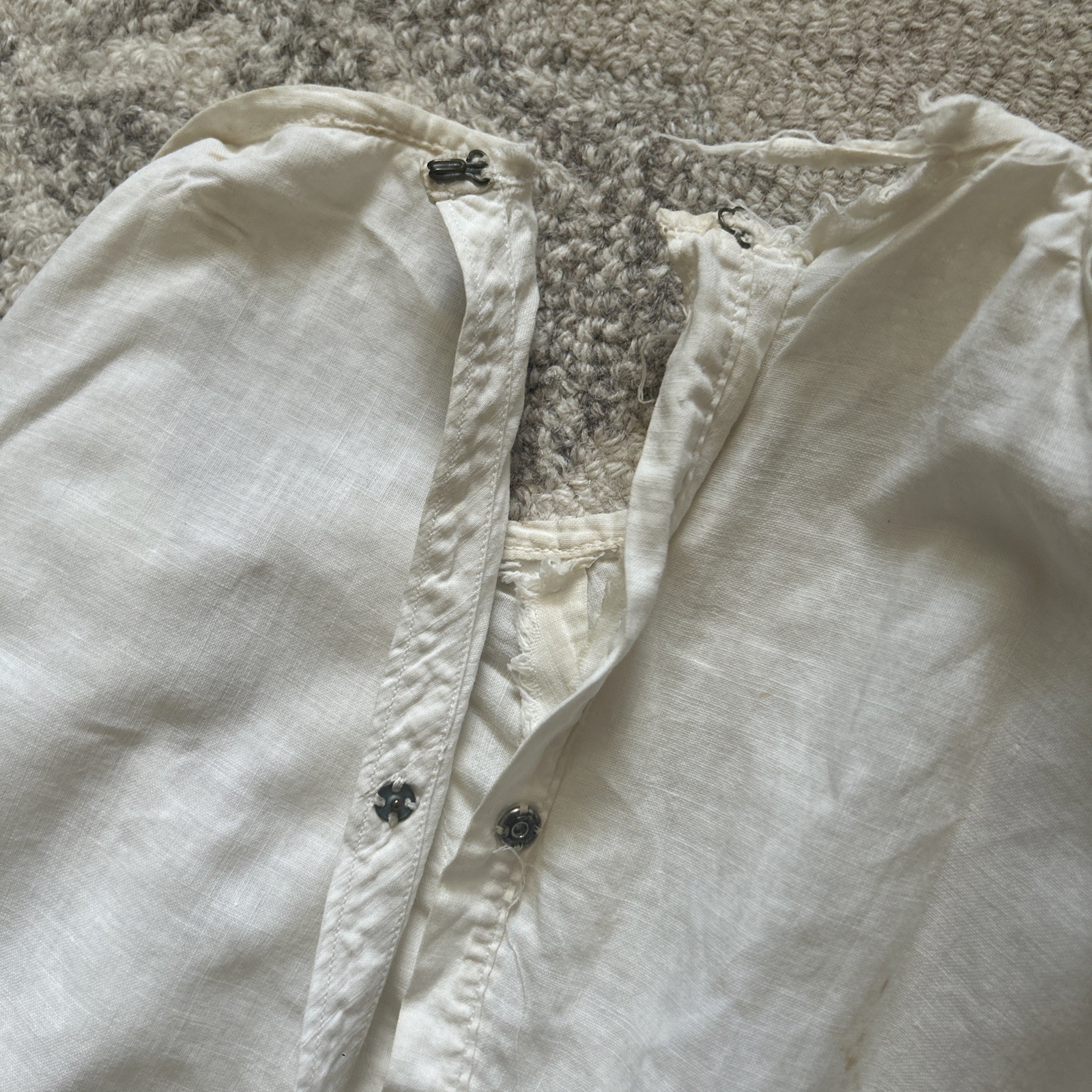 Antique Off White Petticoat With Scalloped Hem Needs Repair