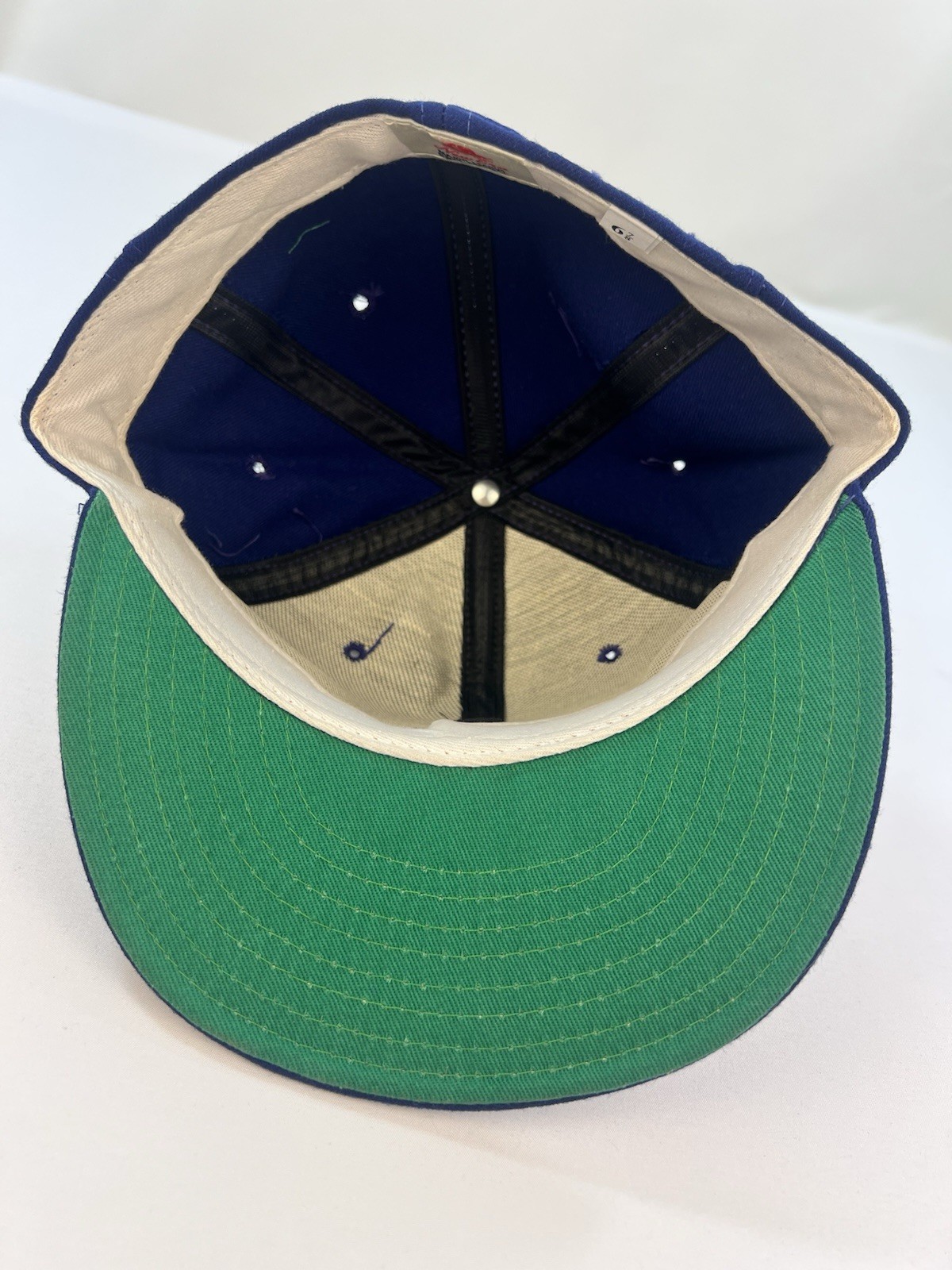 Vintage 1990s 89ers Blue Form Fit 100% Wool Made In USA New Era Hat Size 6 7/8