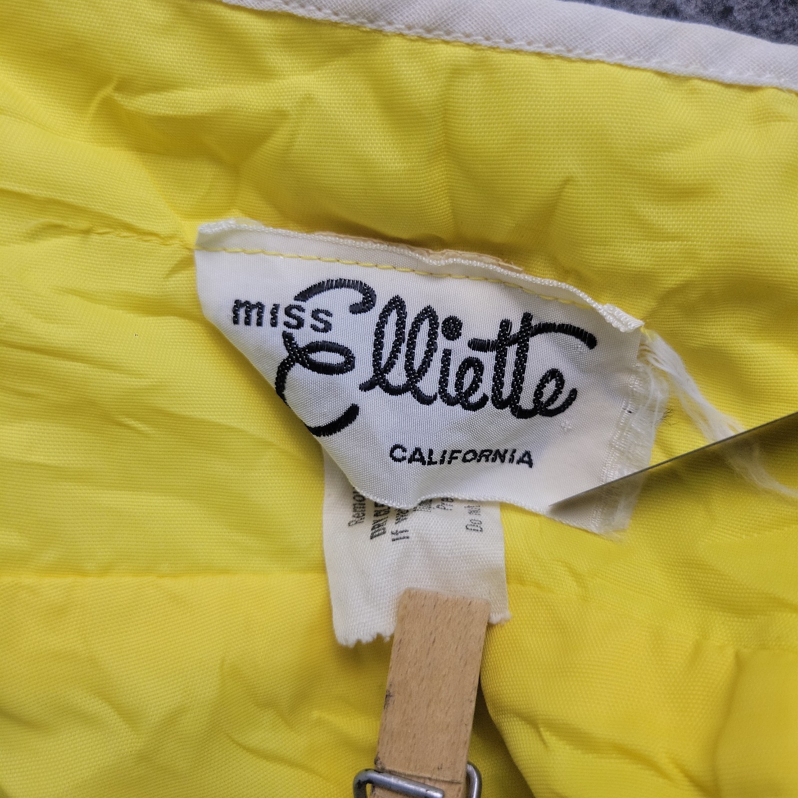 Vintage 1960’s Miss Elliette Yellow Halter Maxi Dress Sz 8 Bow Accent Piping