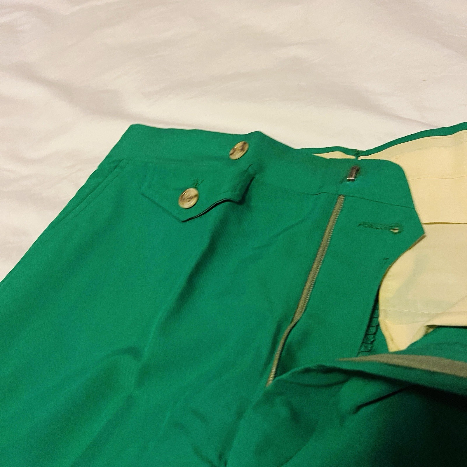 Vintage Green Hubbard Golf Pants Slacks Polyester Cotton Disco NOS Deadstock 32