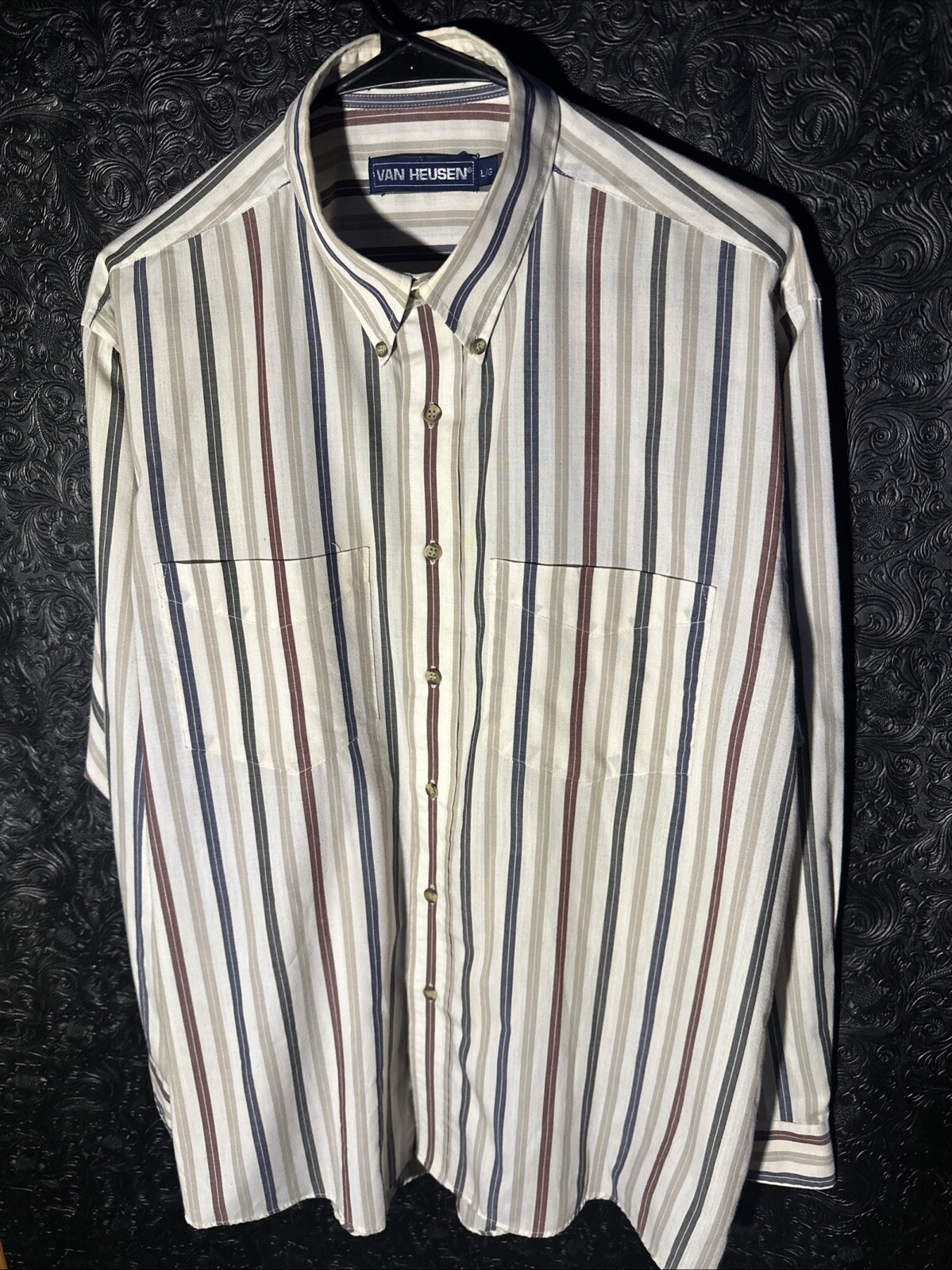 Vintage 90s Mens Van Heusen Long Sleeve Button Up Shirt Casual Business Wear