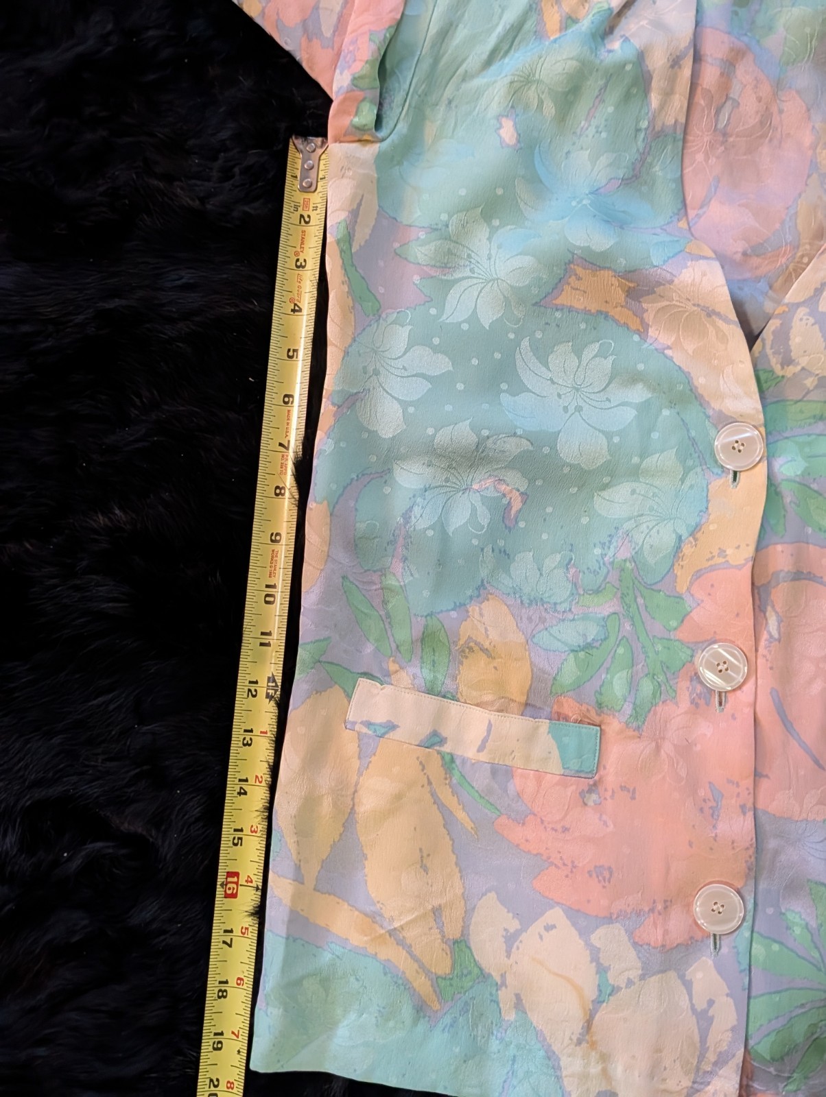 VTG 80s SILKS by St Gillian Sz 8 Women Silk Blazer Floral Abstract Print Pastels