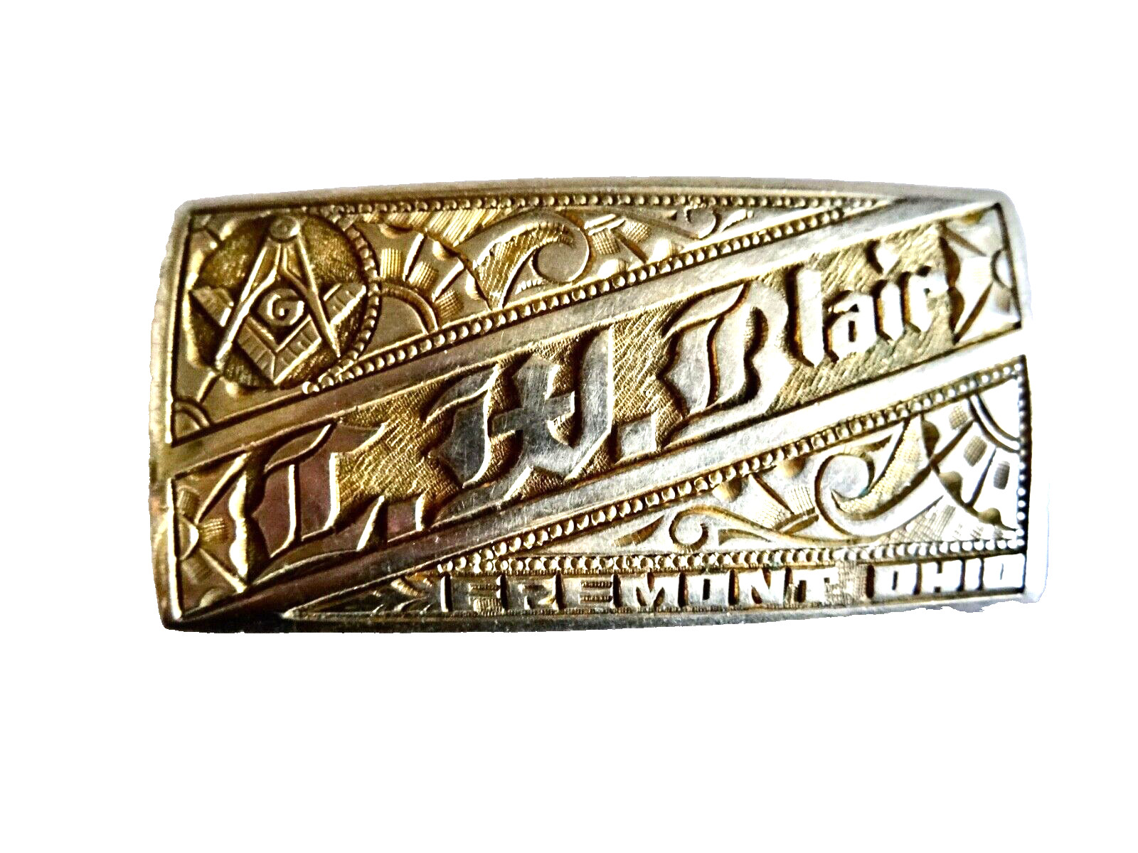 fREEMASONRY BLAIR PERSONALIZED GOLD SILVER TONE BELT BUCKLE PHILIPPINES neocurio