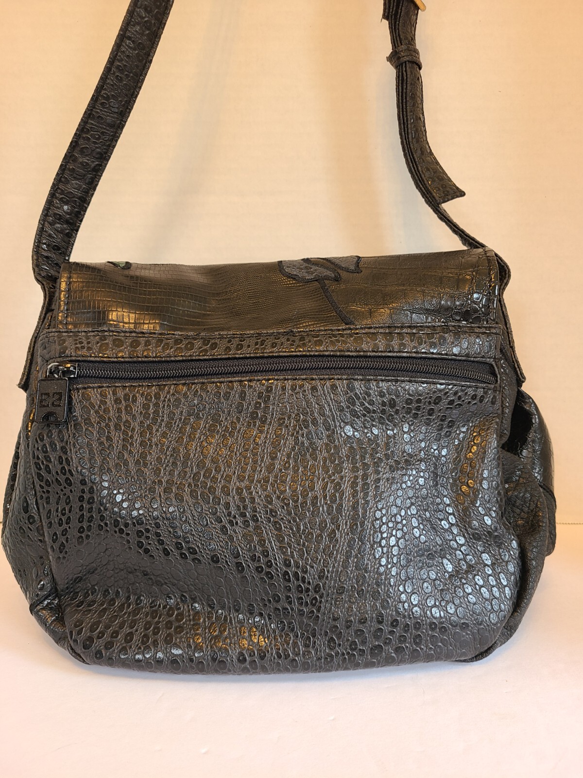 Rare Vntg Black NAS Purse Shoulder Bag Vegan Pre-Owned Korea 1980s