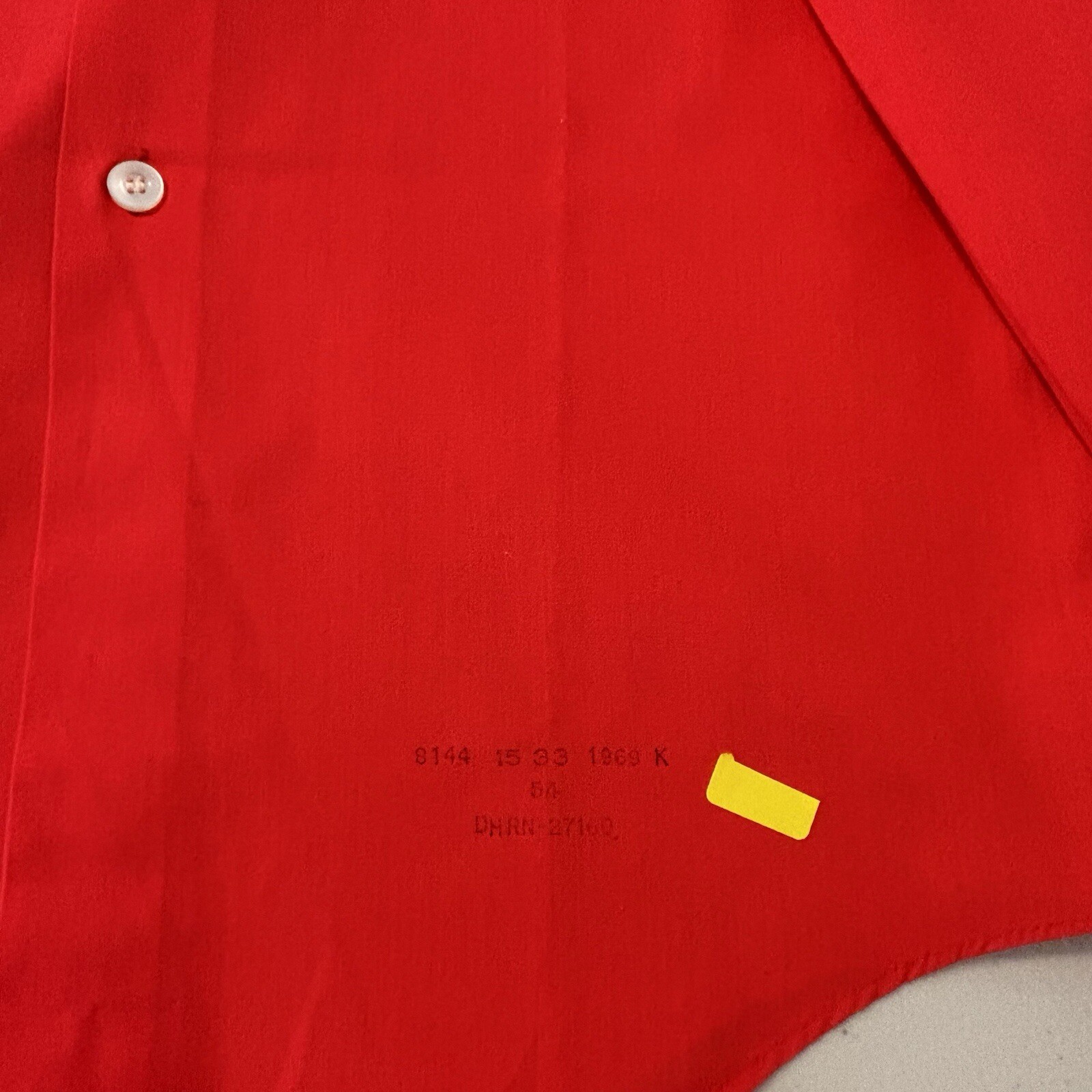 Vtg Le Chevron Red Polyester Cotton Men’s Button Up Shirt Fit Size M Read Desc