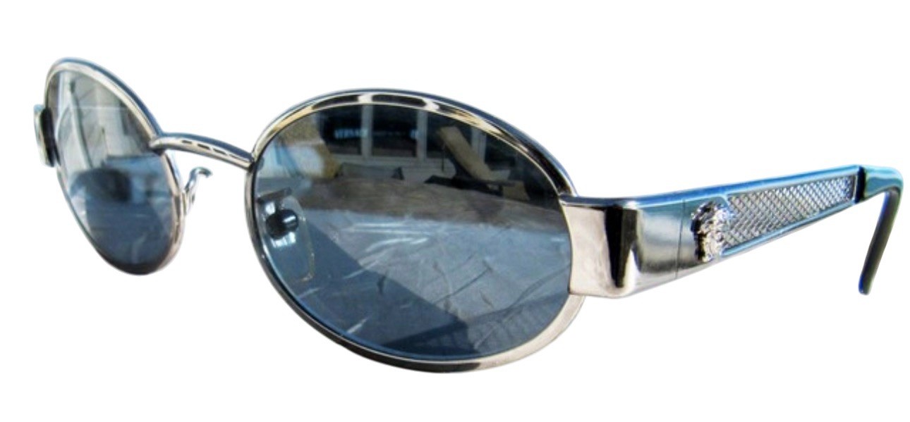Vintage Gianni Versace X21 Gunmetal Unisex Rare Authentic Sunglasses w/Mesh Arms