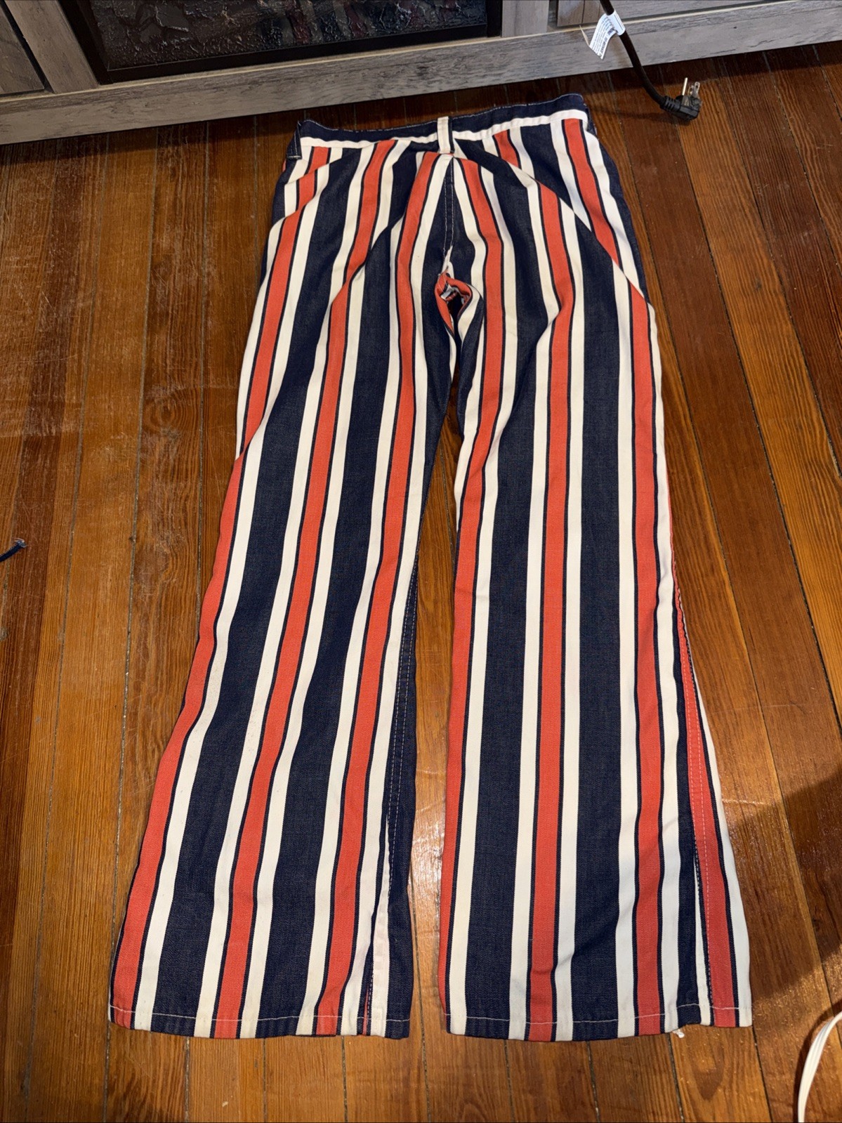 Vintage 1970’s Jeans Women’s Red White Blue Stripe Bell Bottoms Hippy Disco