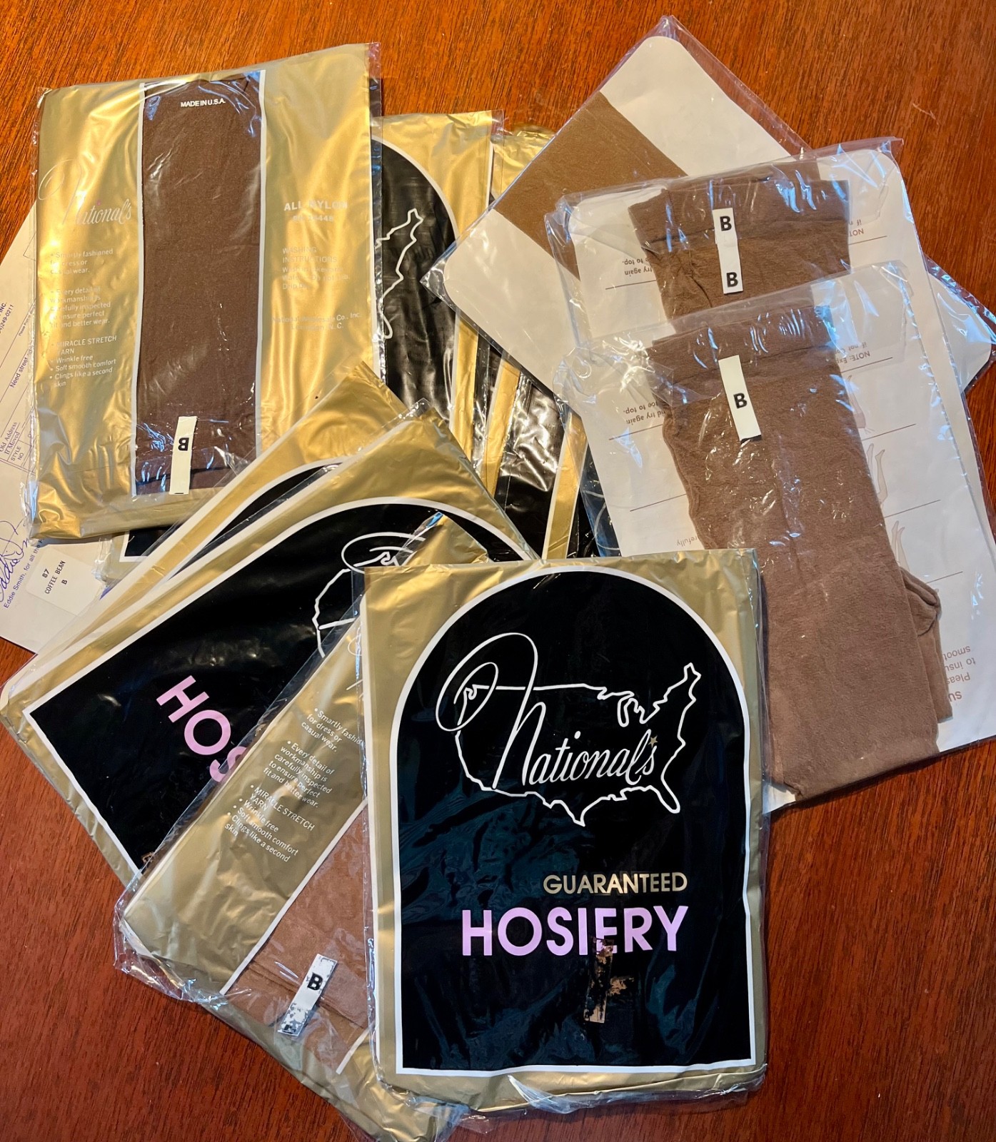 VTG 12 Pair National’s Hosiery Assorted Pantyhose Size B