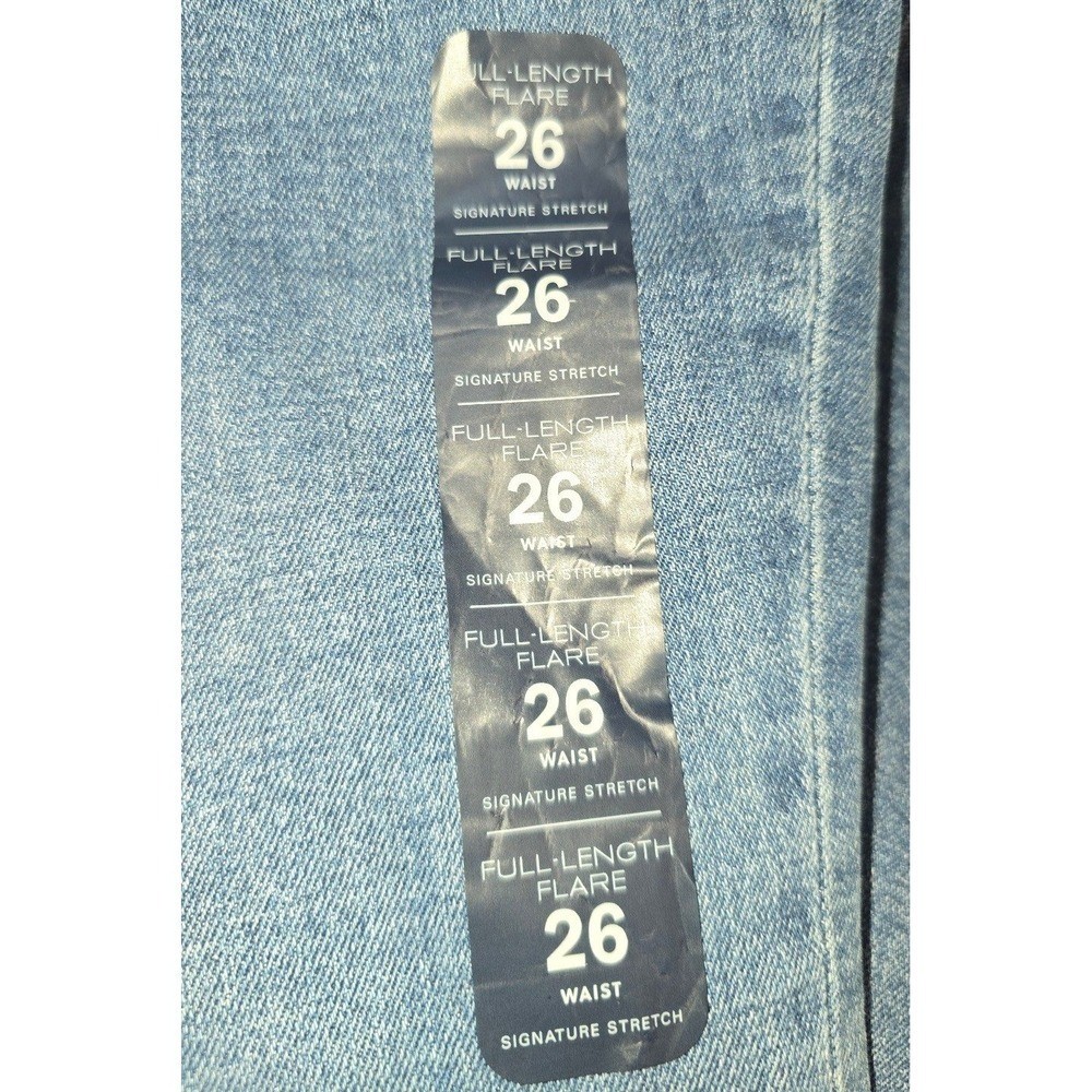 NWT J.Crew Full Length Flare Jeans Size 26 Signature Stretch Button Fly Blue