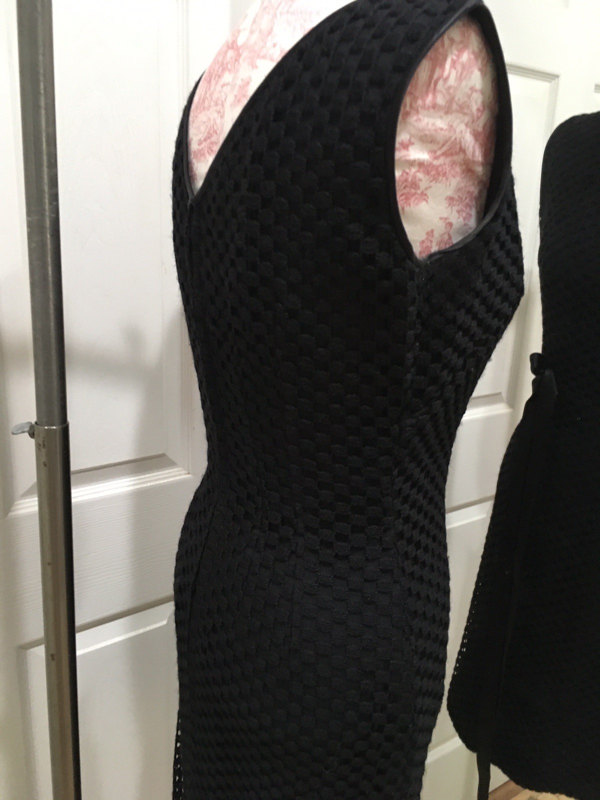 Vintage 1950’s Greta Plattry Original Black Cotton Knit Dress Medium Women’s