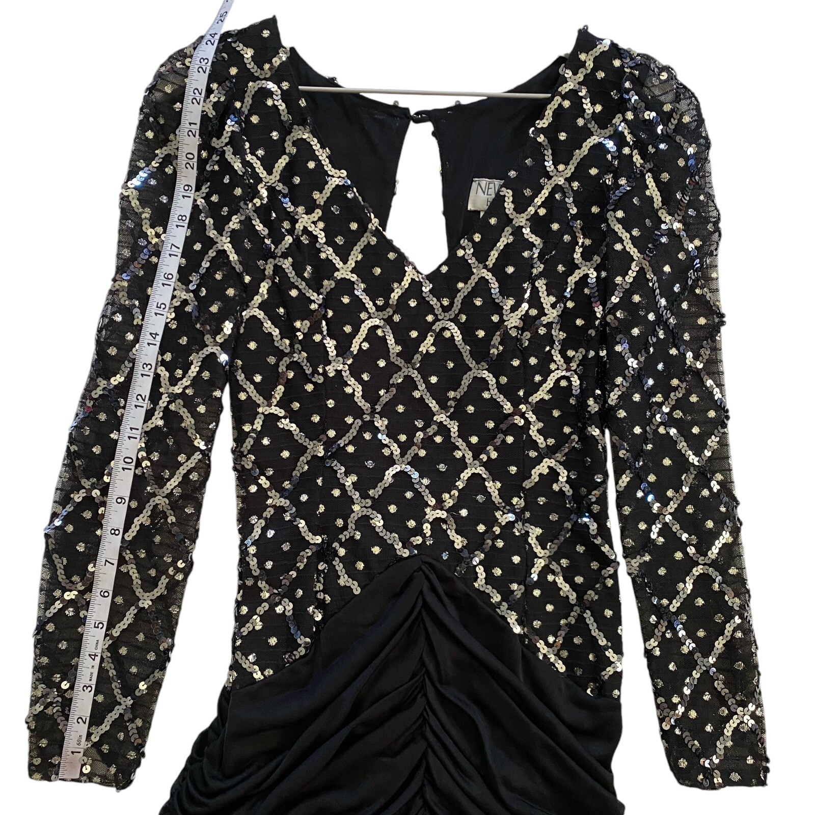 NWT $160 Vintage 80s New Leaf by Samir Cocktail Sequins Disco Dress Size 11/12