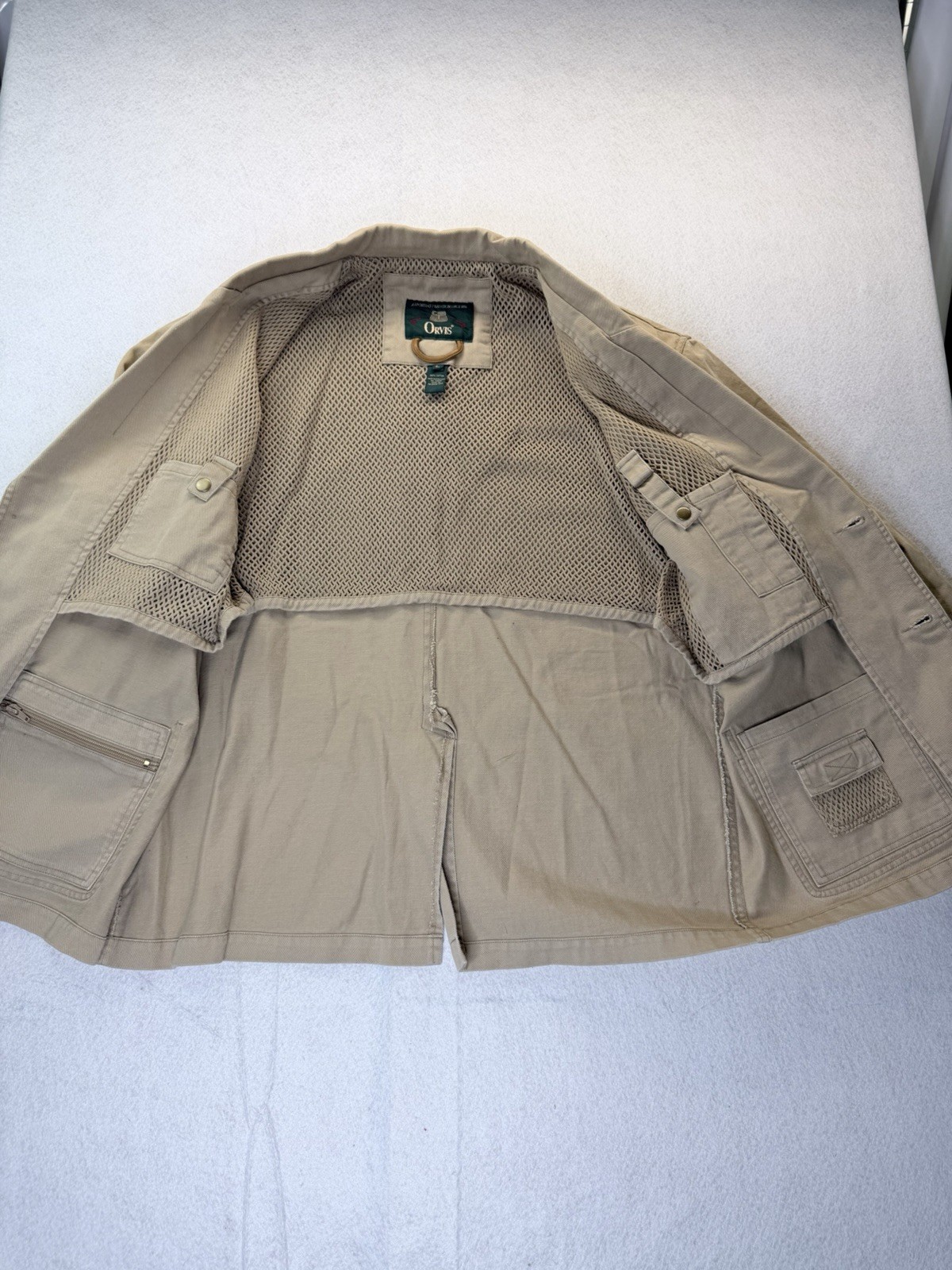 Vintage Orvis Jacket Tan Safari Zambezi Field Leather Elbow Patch Hunt Men’s LRG