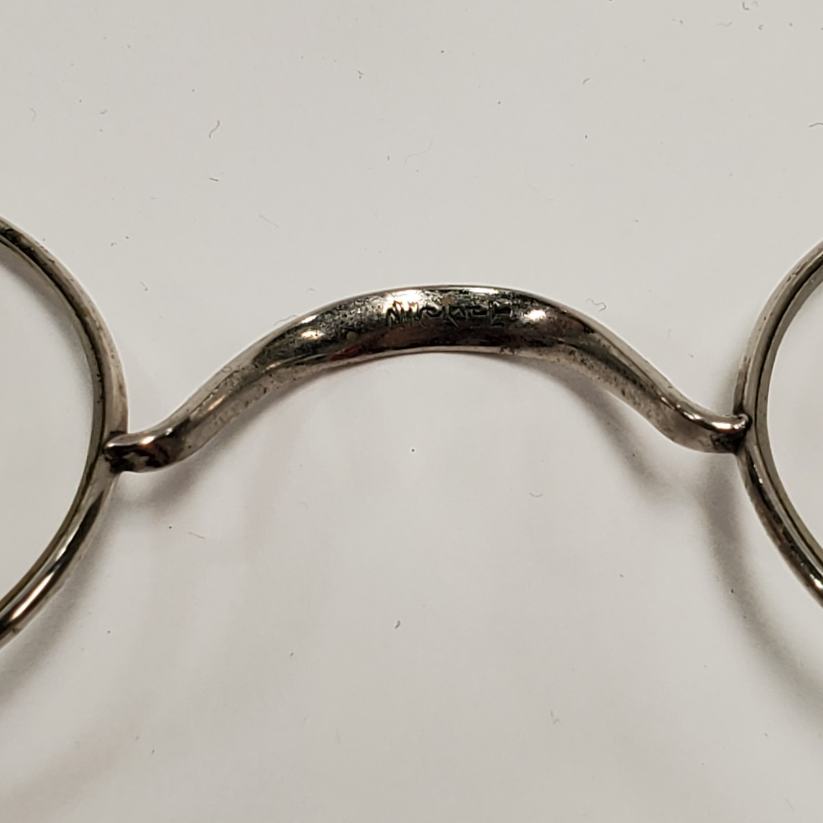 Antique Wire Rim Oval Spectacles Eyeglasses with Original Case