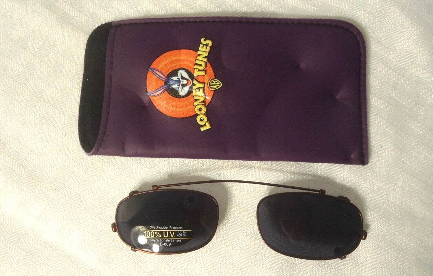 Vintage Looney Tunes Clip On Sunglasses 46-19 Poly 100% UV Protection Lot 754a