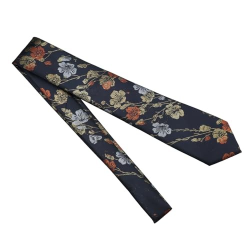 Floral Ties for Men, 3.15” Flower self Mens Tie Satin Skinny Mens Necktie for