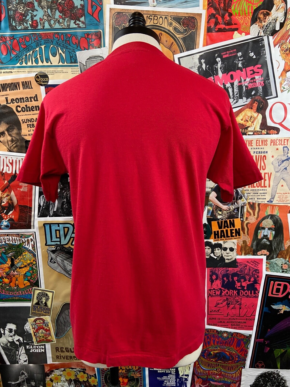 Vtg 80s-90s Plain Blank Red All Cotton Fruit of the Loom Crewneck T-Shirt Men M